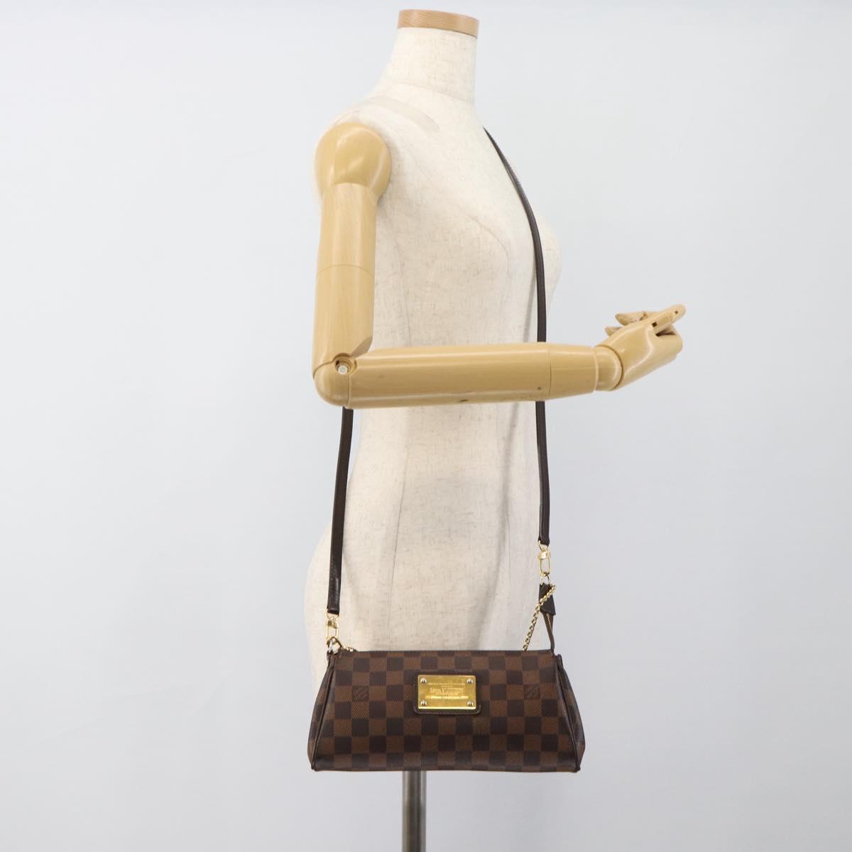 LOUIS VUITTON Damier Ebene Eva Shoulder Bag N55213 LV Auth ep14802A