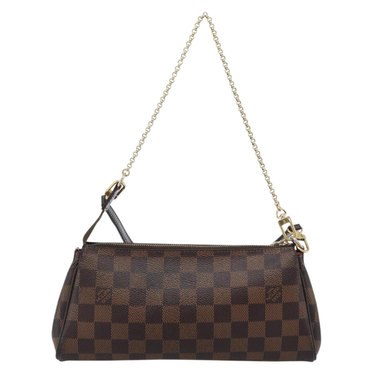 LOUIS VUITTON Damier Ebene Eva Shoulder Bag N55213 LV Auth ep14802A
