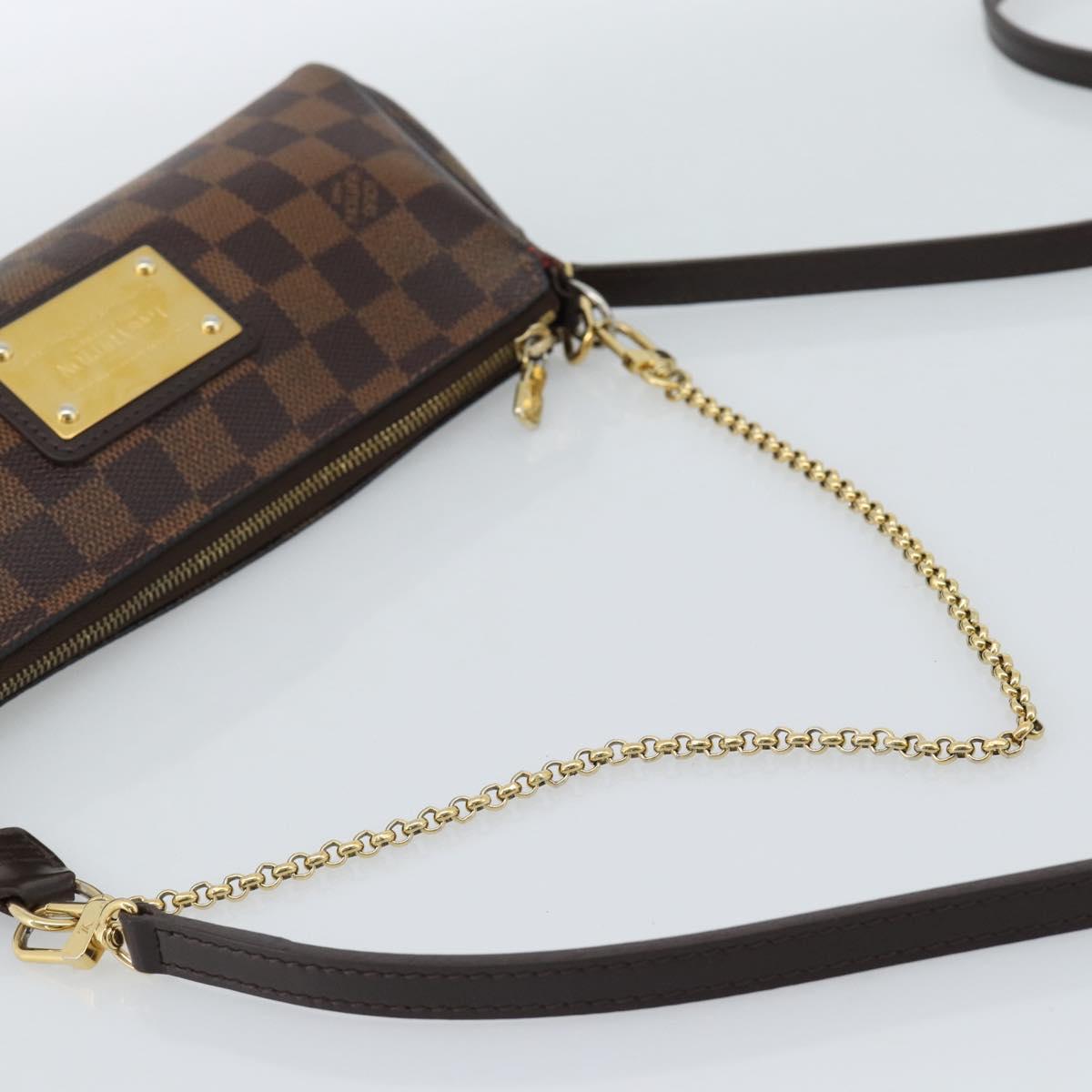 LOUIS VUITTON Damier Ebene Eva Shoulder Bag N55213 LV Auth ep14802A