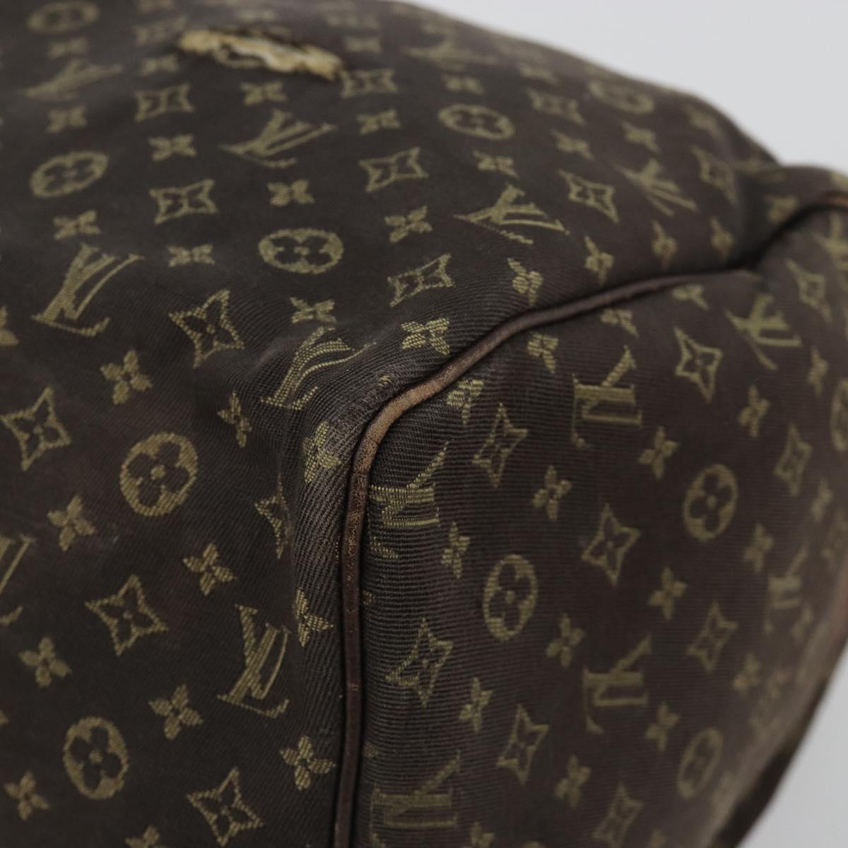 LOUIS VUITTON Monogram Mini Lin Speedy 30 Bag Brown Ebene M95224 LV Auth ep14803