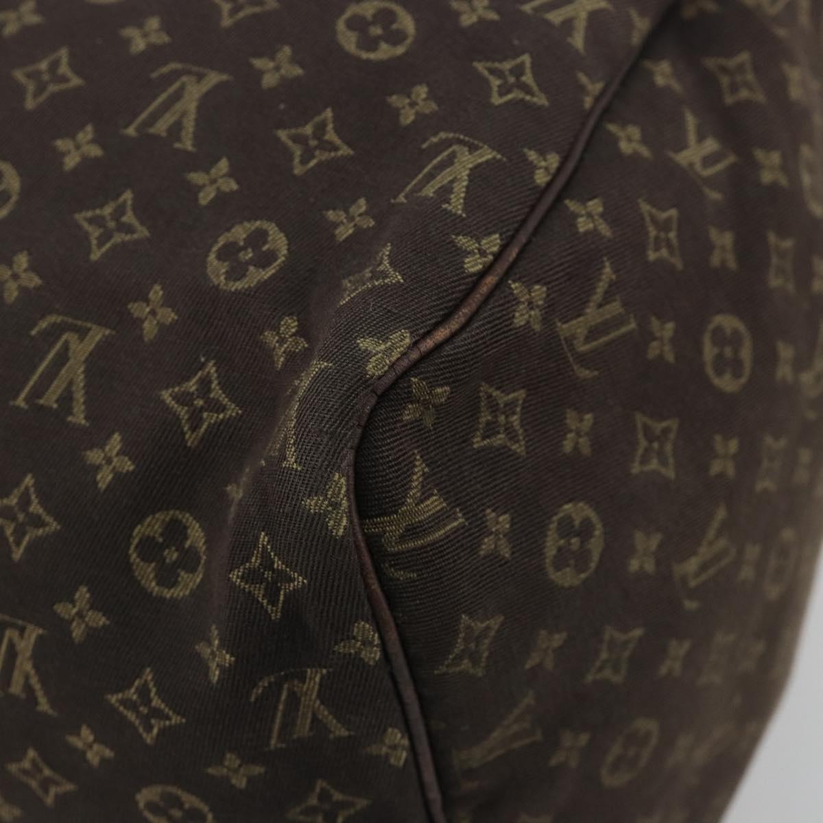 LOUIS VUITTON Monogram Mini Lin Speedy 30 Bag Brown Ebene M95224 LV Auth ep14803