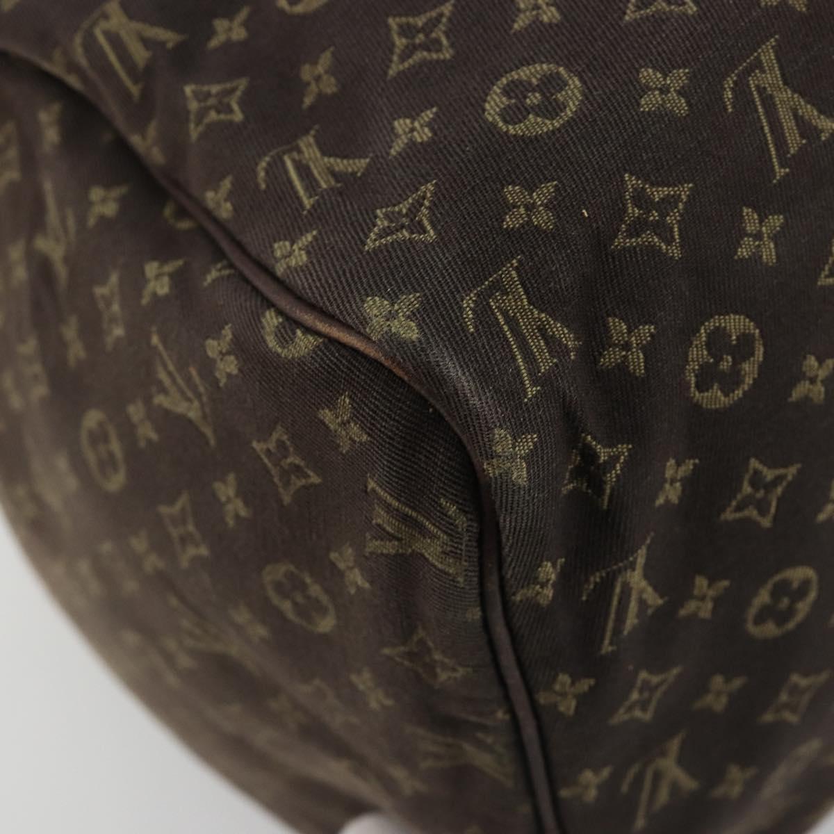 LOUIS VUITTON Monogram Mini Lin Speedy 30 Bag Brown Ebene M95224 LV Auth ep14803