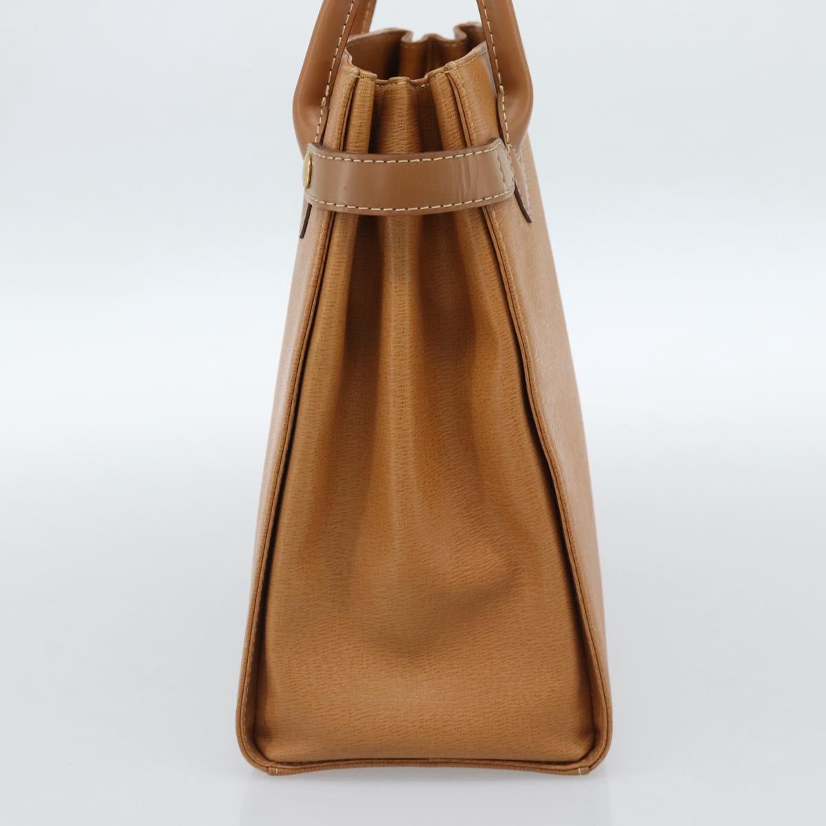 BURBERRY Hand Bag Leather Beige Gold Auth ep14806