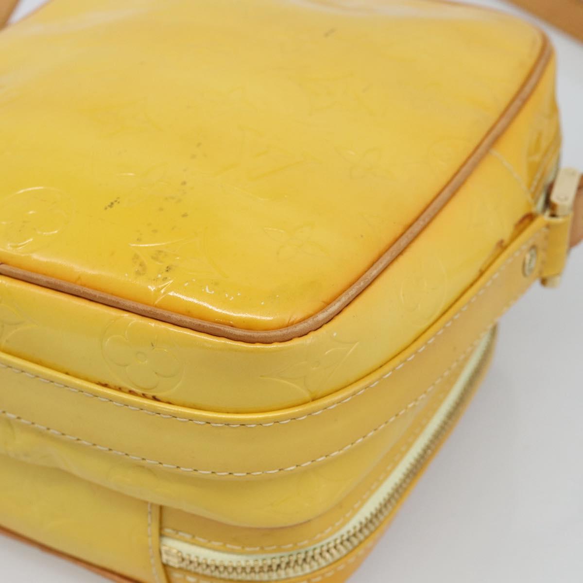 LOUIS VUITTON Monogram Vernis Wooster Bag Lime Yellow M91075 LV Auth ep14811