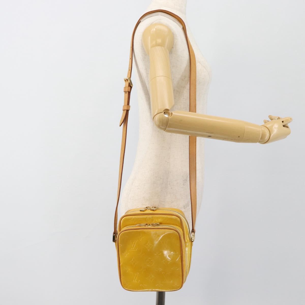 LOUIS VUITTON Monogram Vernis Wooster Bag Lime Yellow M91075 LV Auth ep14811