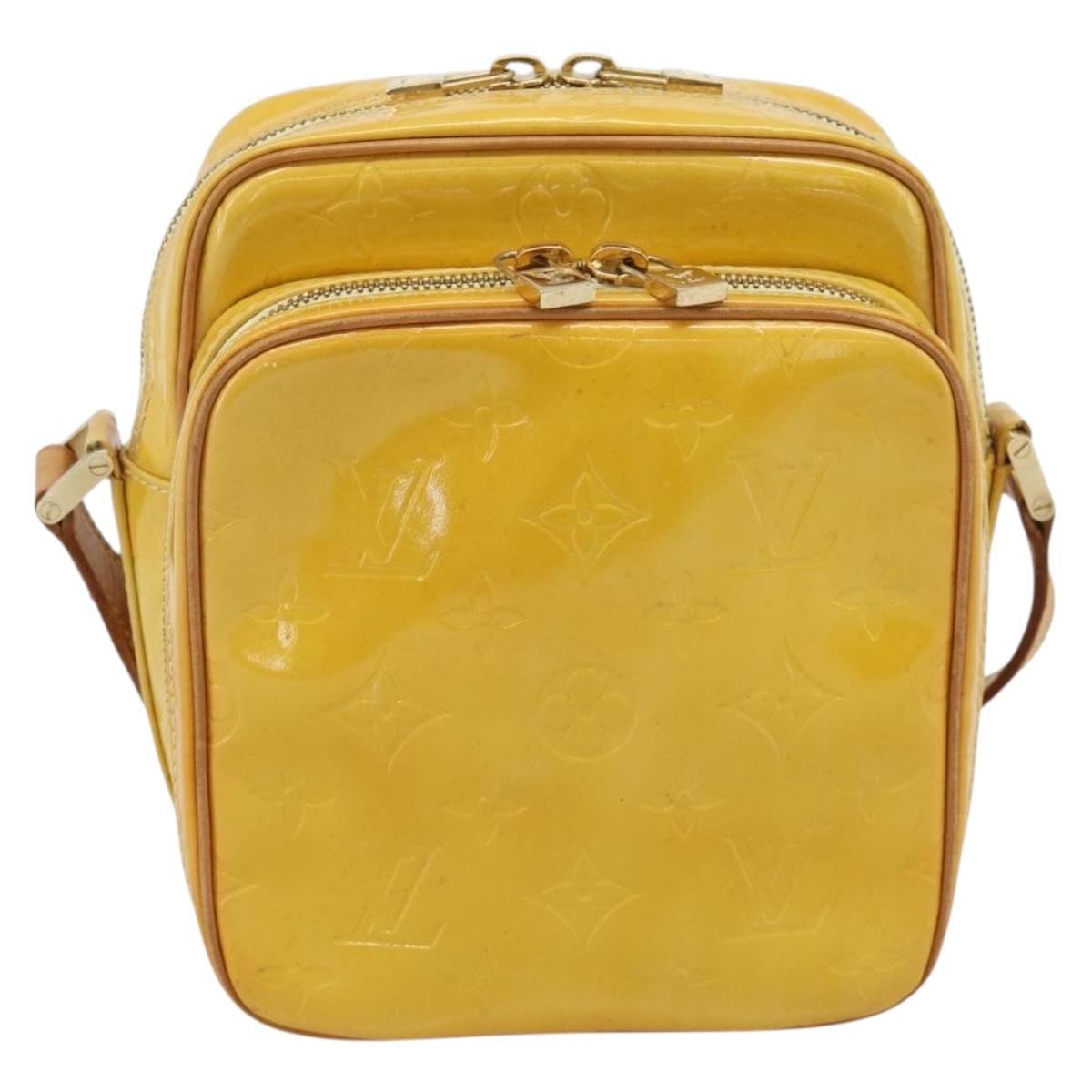 LOUIS VUITTON Monogram Vernis Wooster Bag Lime Yellow M91075 LV Auth ep14811