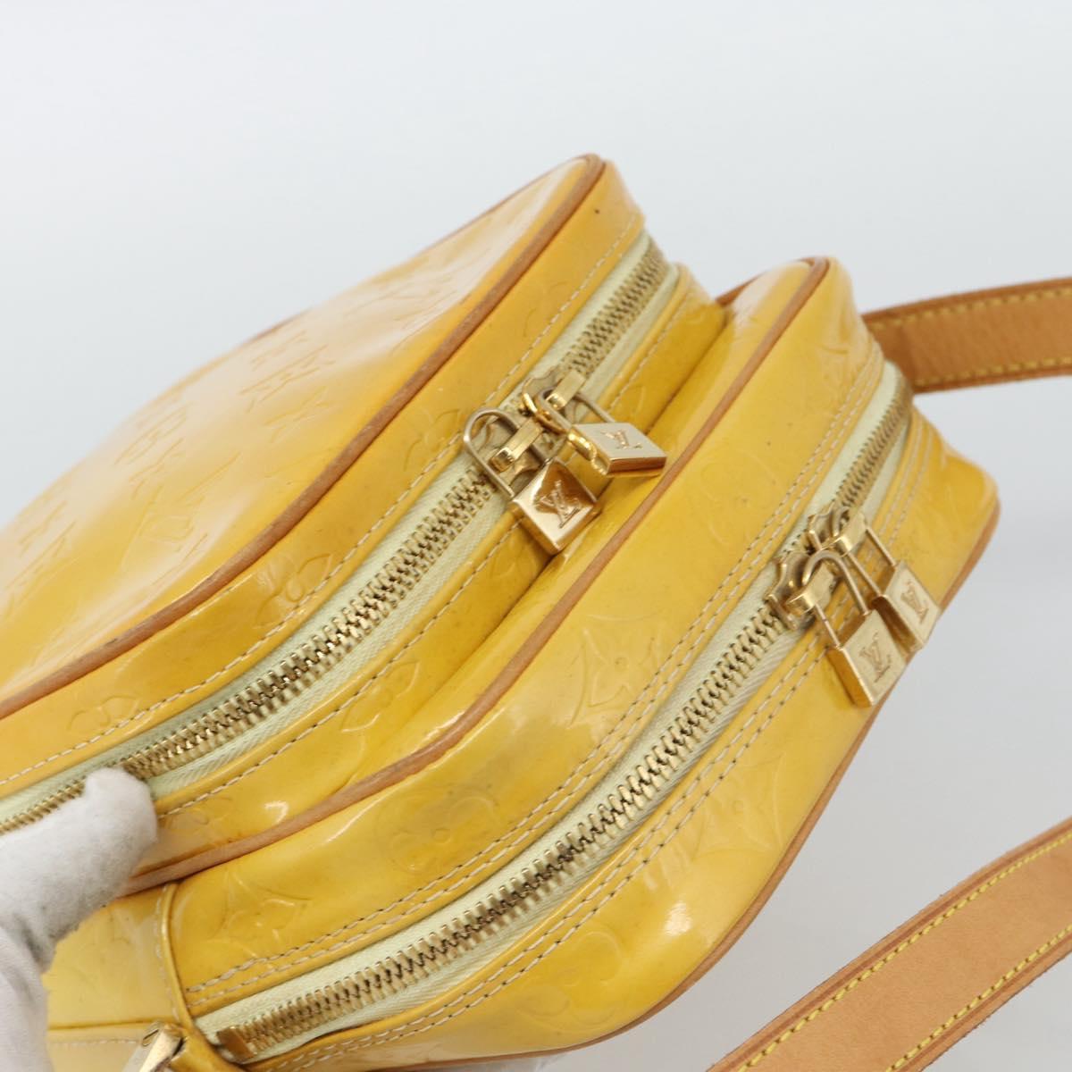 LOUIS VUITTON Monogram Vernis Wooster Bag Lime Yellow M91075 LV Auth ep14811