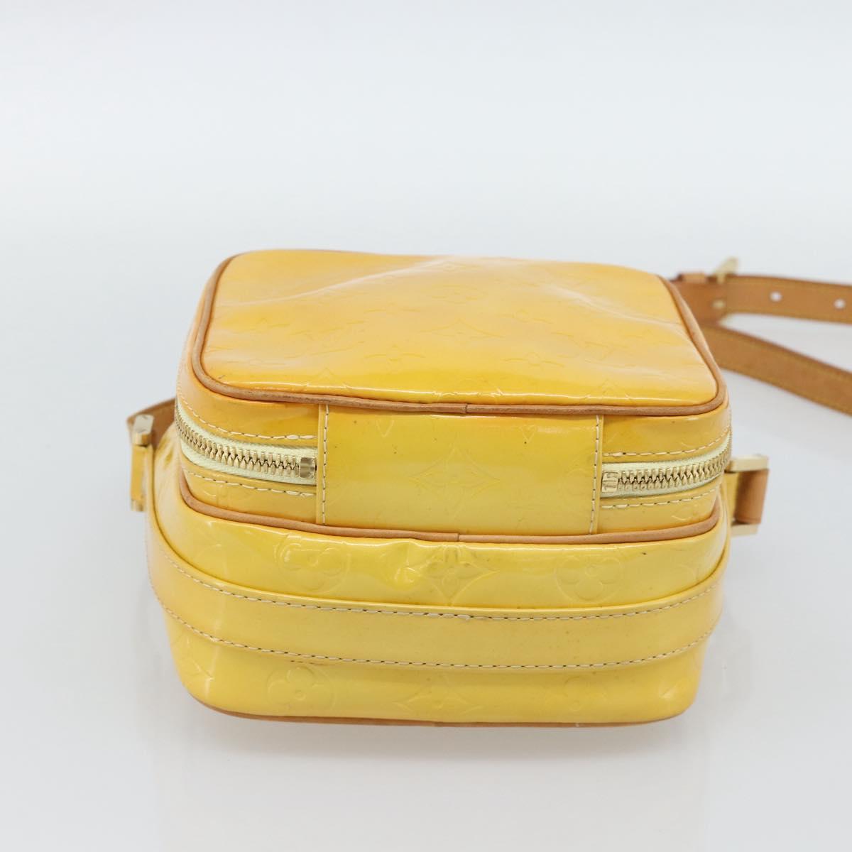 LOUIS VUITTON Monogram Vernis Wooster Bag Lime Yellow M91075 LV Auth ep14811