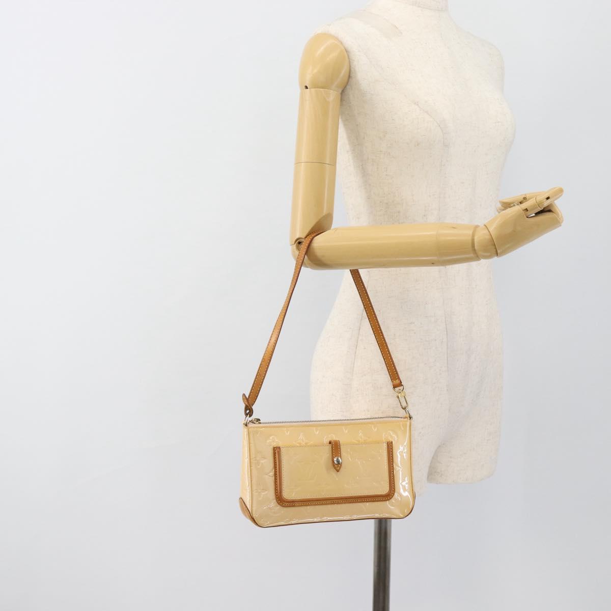 LOUIS VUITTON Vernis Mallory Square Pouch Marshmallow Pink M91292 Auth ep14815