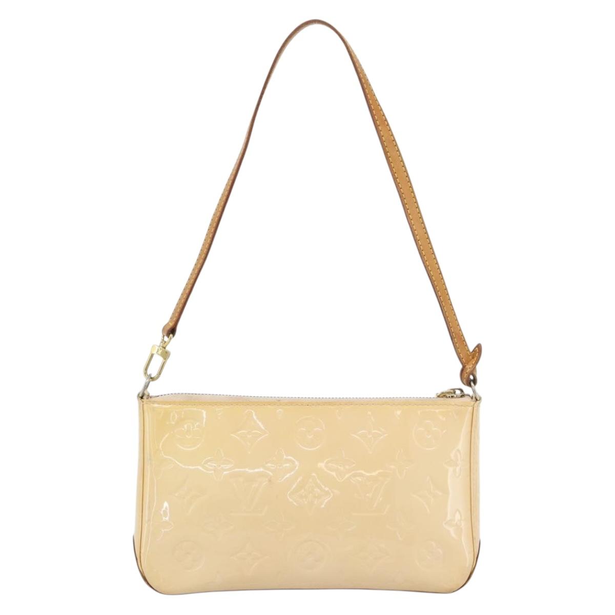LOUIS VUITTON Vernis Mallory Square Pouch Marshmallow Pink M91292 Auth ep14815