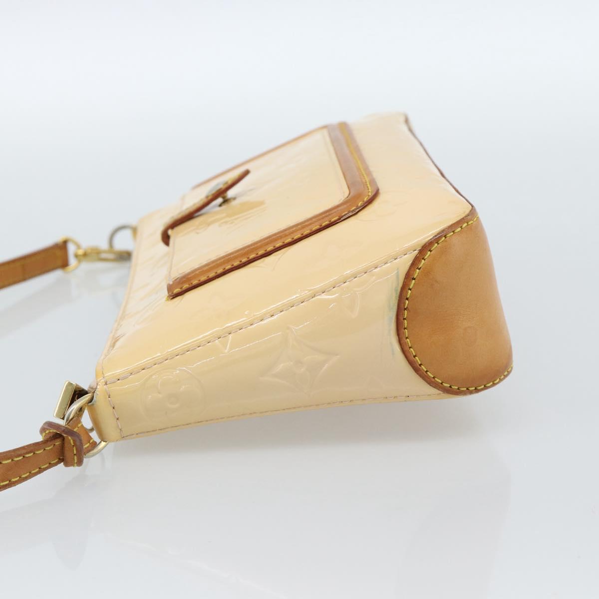 LOUIS VUITTON Vernis Mallory Square Pouch Marshmallow Pink M91292 Auth ep14815