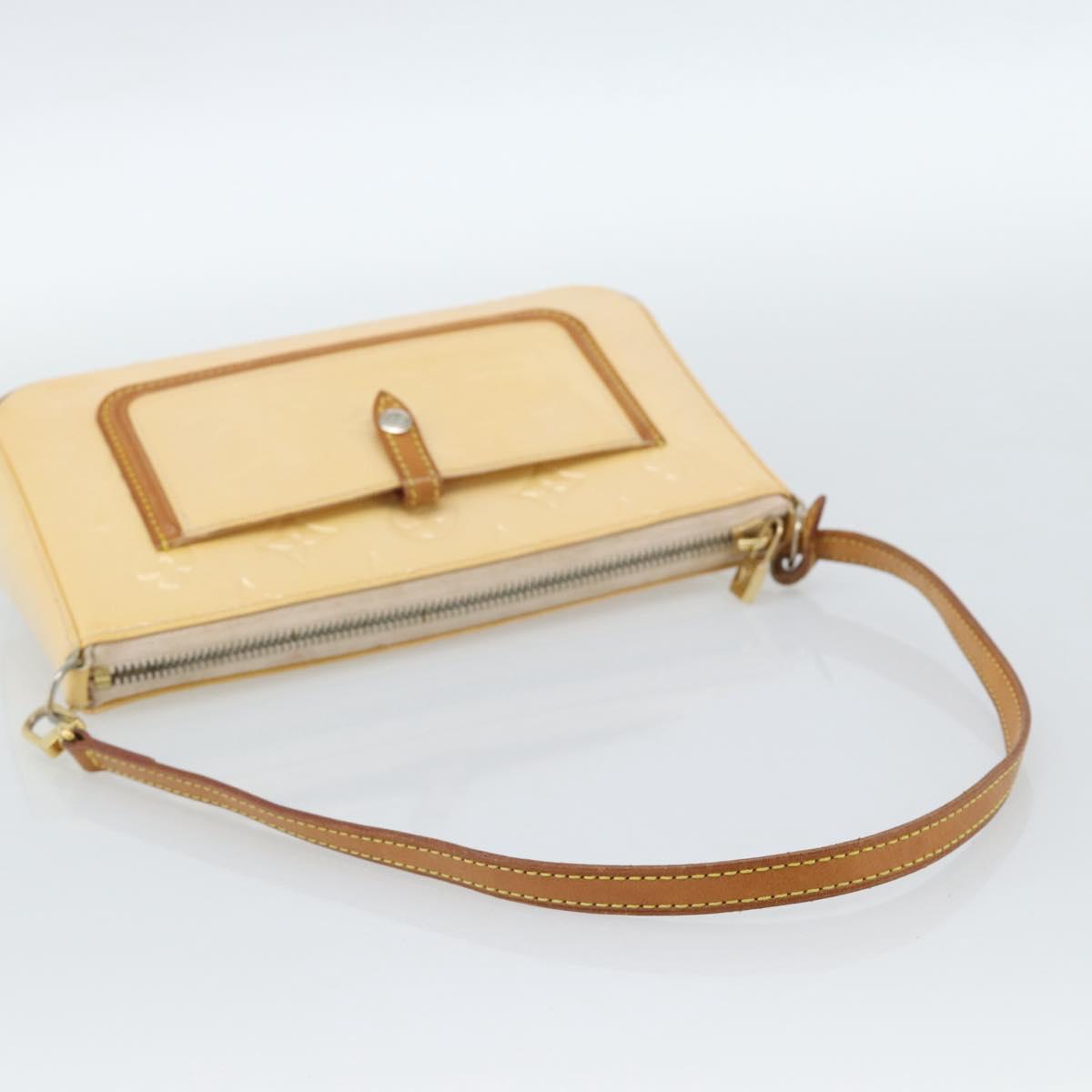 LOUIS VUITTON Vernis Mallory Square Pouch Marshmallow Pink M91292 Auth ep14815