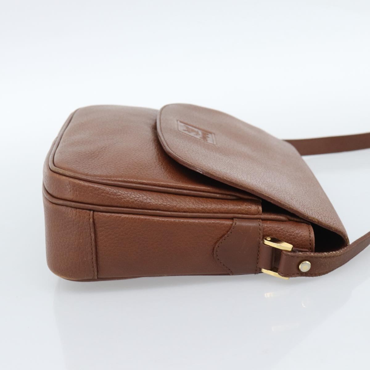 Burberrys Shoulder Bag Leather Brown Gold Auth ep14819
