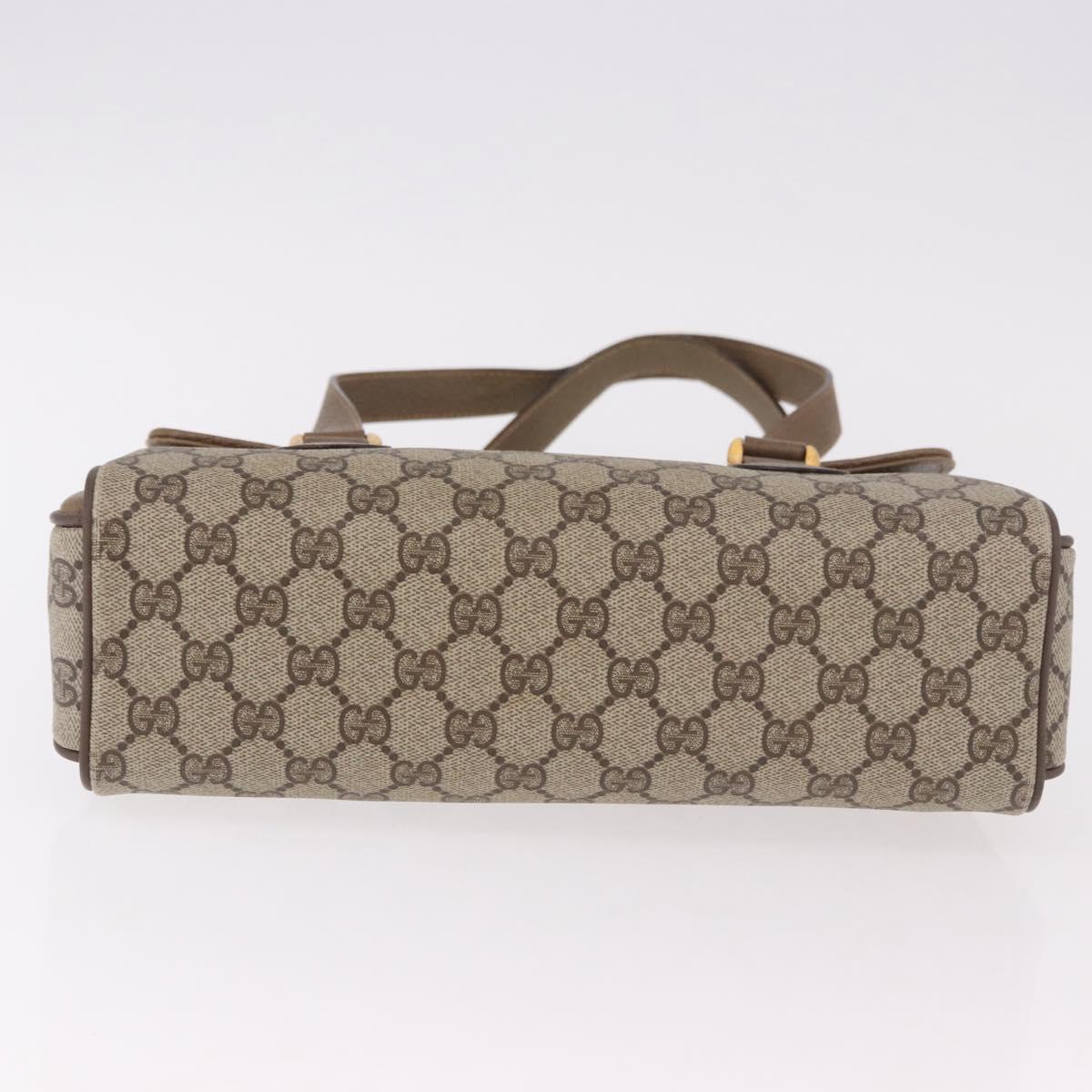 GUCCI GG Supreme Hand Bag PVC Beige Gold 116 02 080 Auth ep14821