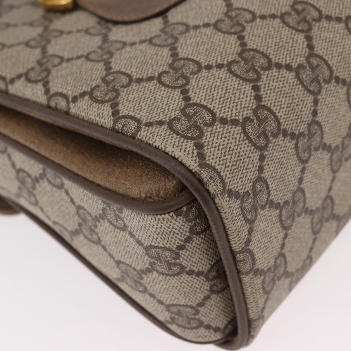GUCCI GG Supreme Hand Bag PVC Beige Gold 116 02 080 Auth ep14821