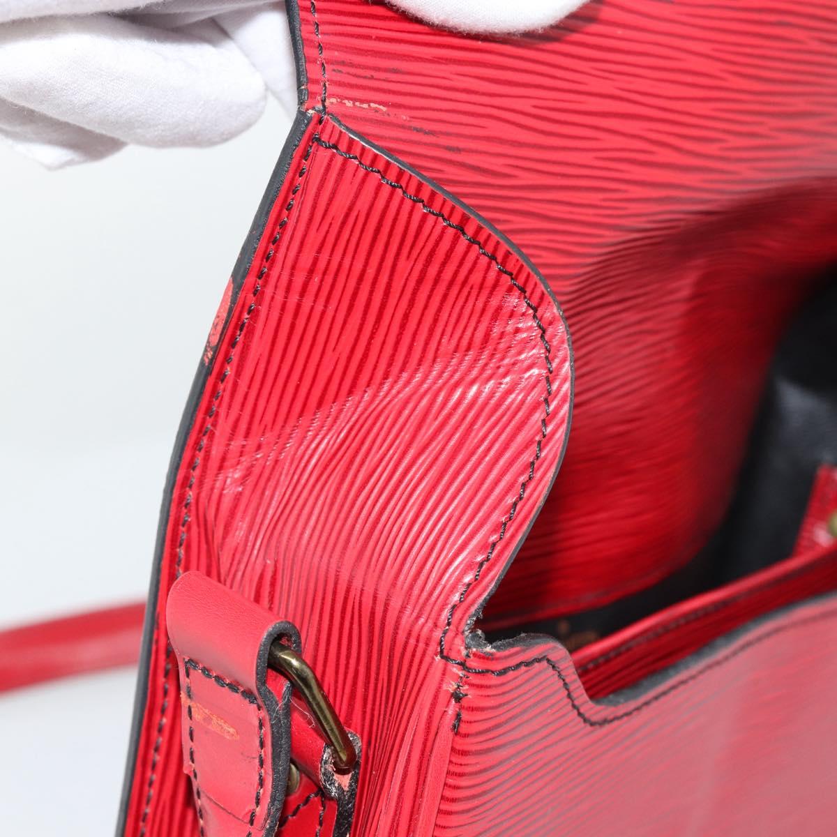 LOUIS VUITTON Epi Cartouchiere MM Shoulder Bag Red M52247 LV Auth ep14826