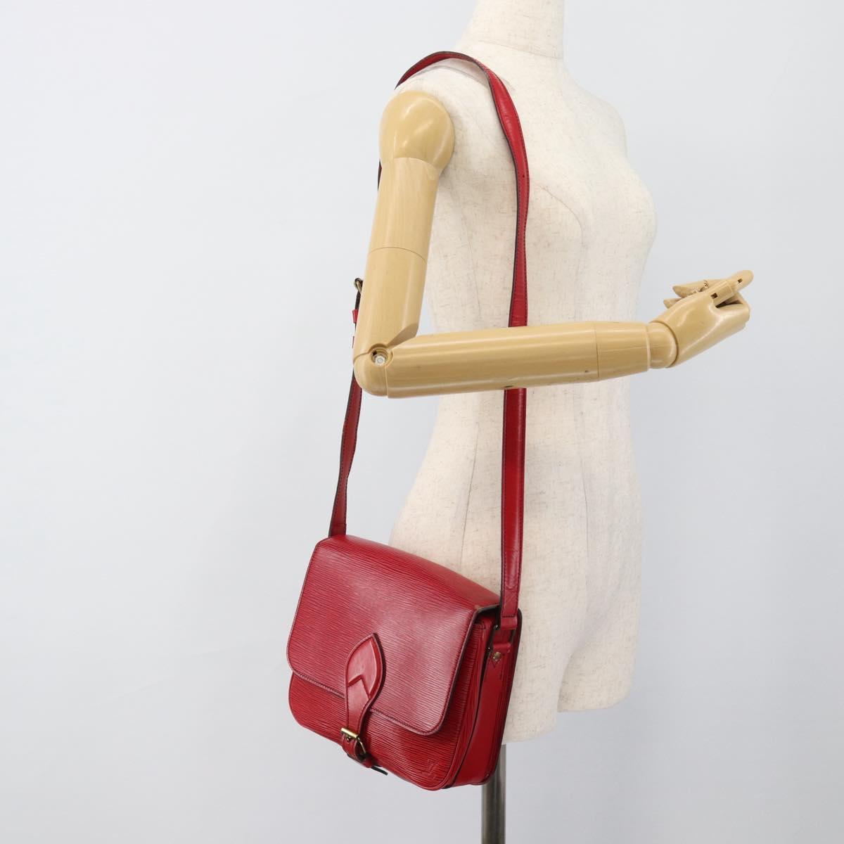 LOUIS VUITTON Epi Cartouchiere MM Shoulder Bag Red M52247 LV Auth ep14826