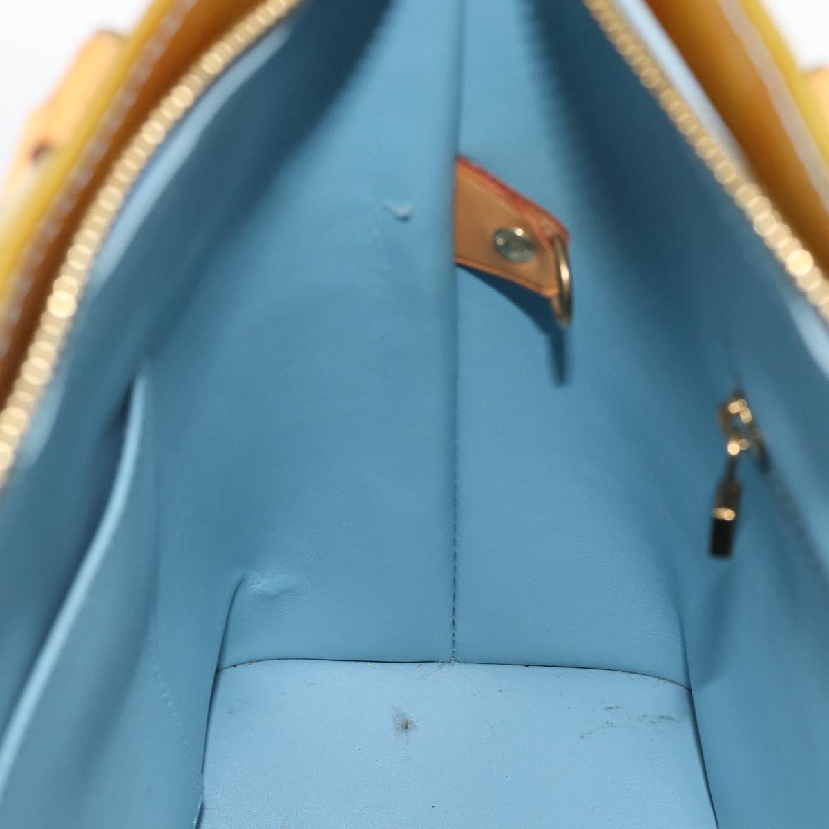 LOUIS VUITTON Monogram Vernis Houston Hand Bag Baby Blue M91005 LV Auth ep14828
