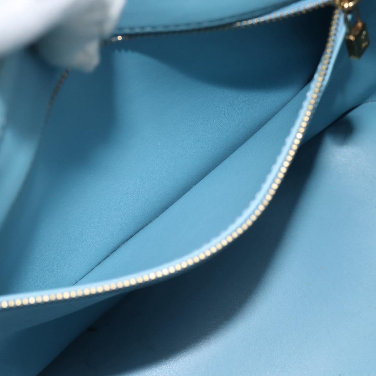 LOUIS VUITTON Monogram Vernis Houston Hand Bag Baby Blue M91005 LV Auth ep14828