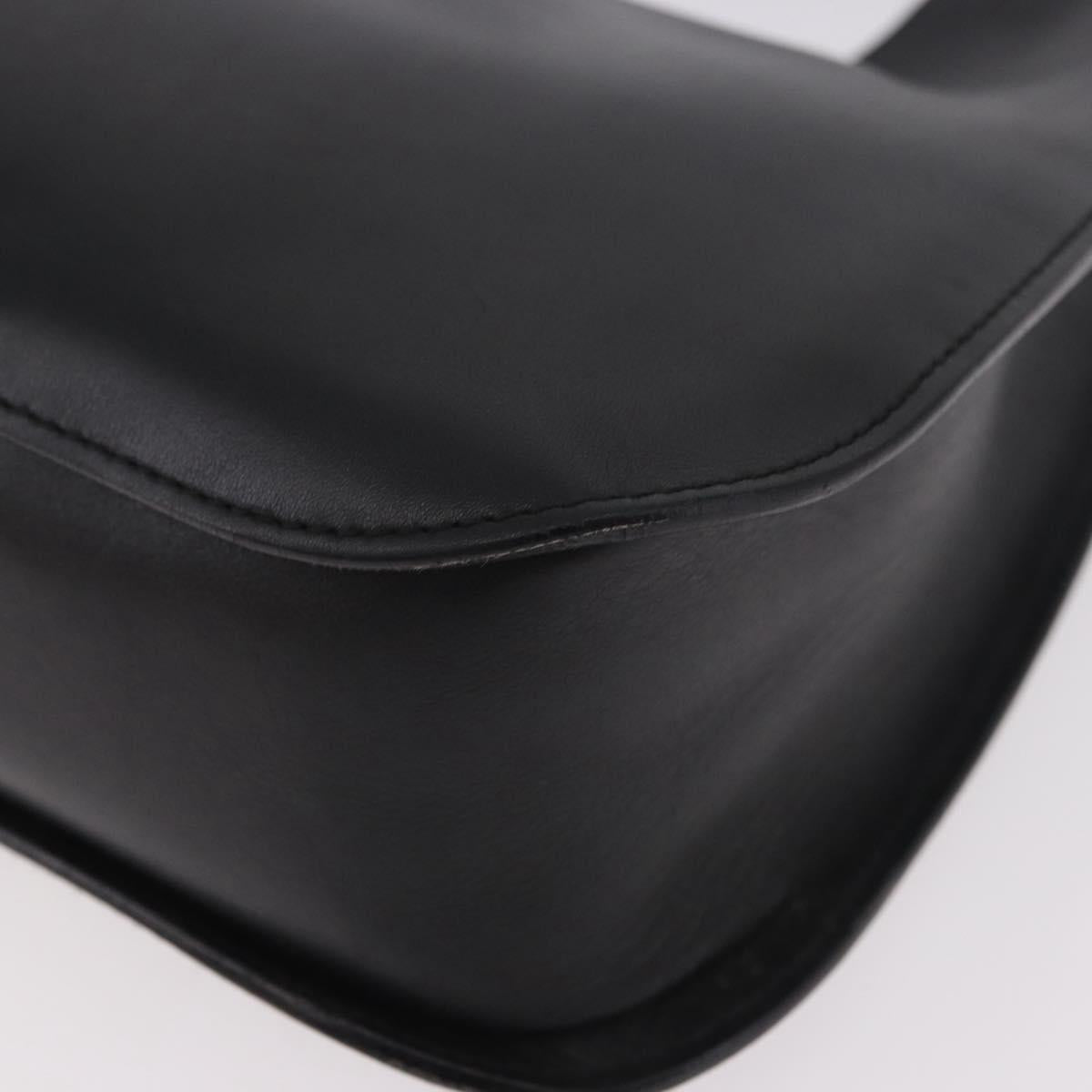 GUCCI Shoulder Bag Leather Black Silver 001 3767 Auth ep14829