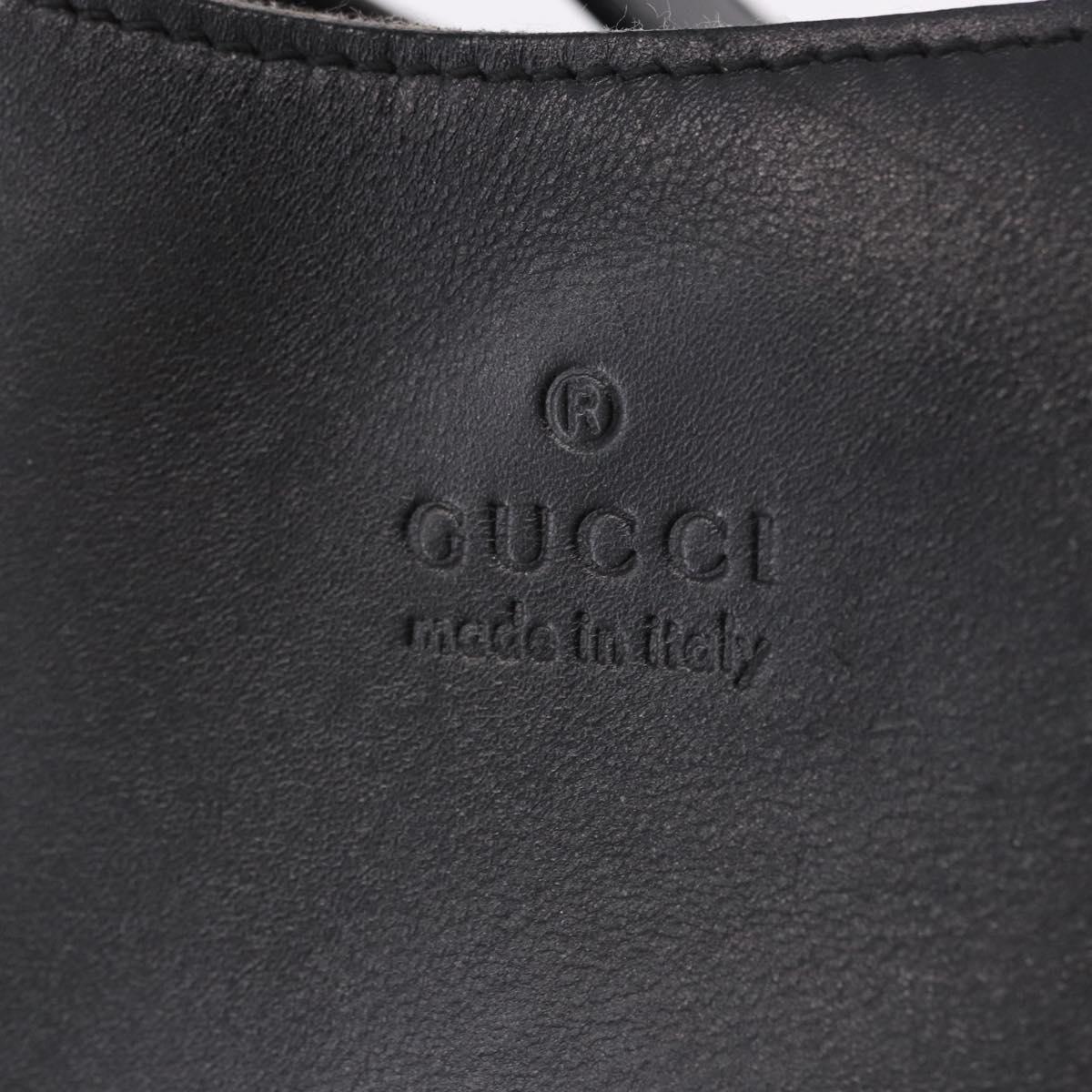 GUCCI Shoulder Bag Leather Black Silver 001 3767 Auth ep14829