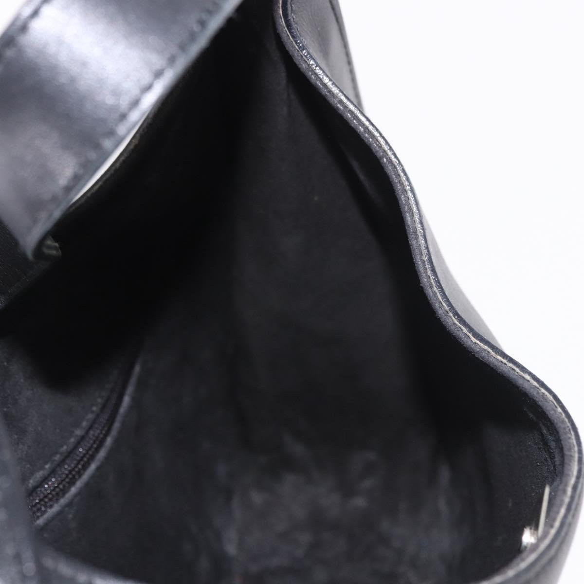 GUCCI Shoulder Bag Leather Black Silver 001 3767 Auth ep14829