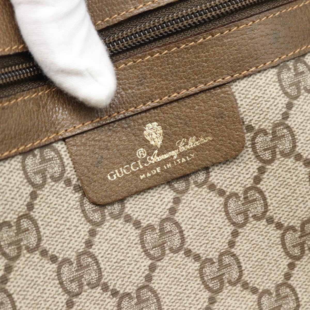 GUCCI GG Supreme Web Sherry Line Boston Bag PVC Beige Red 89 19 012 Auth ep14831