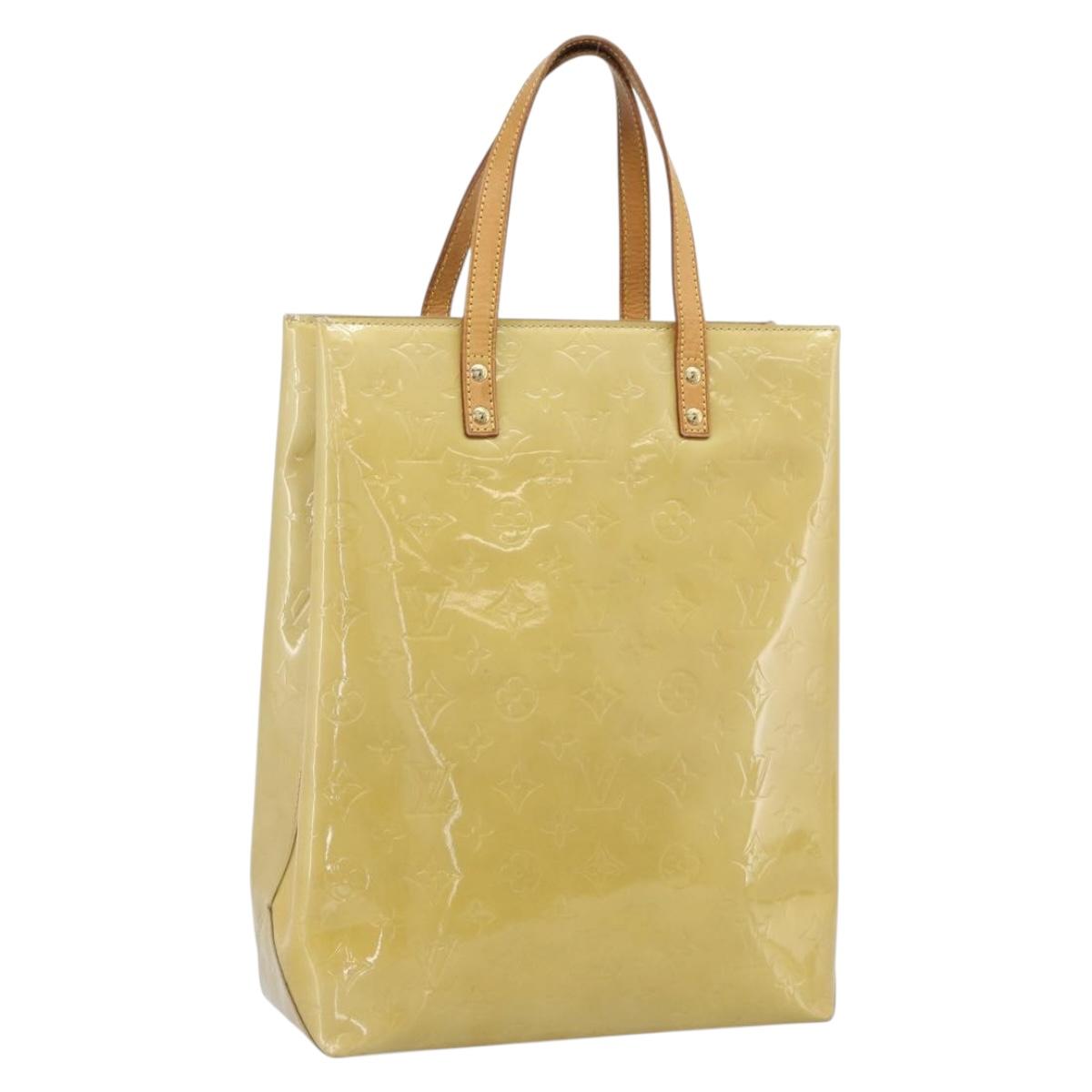 LOUIS VUITTON Monogram Vernis Reade MM Hand Bag Beige M91141 LV Auth ep14833