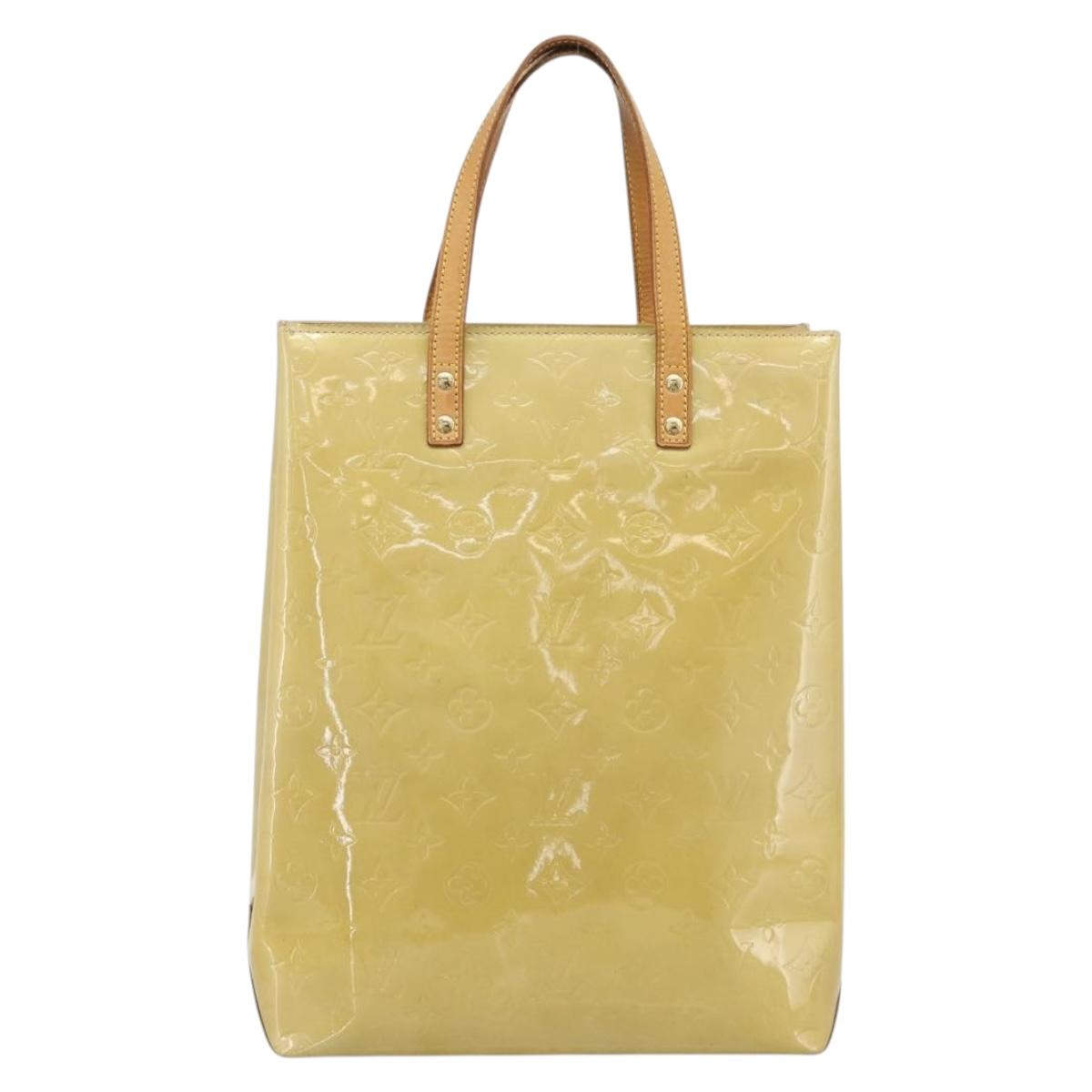 LOUIS VUITTON Monogram Vernis Reade MM Hand Bag Beige M91141 LV Auth ep14833