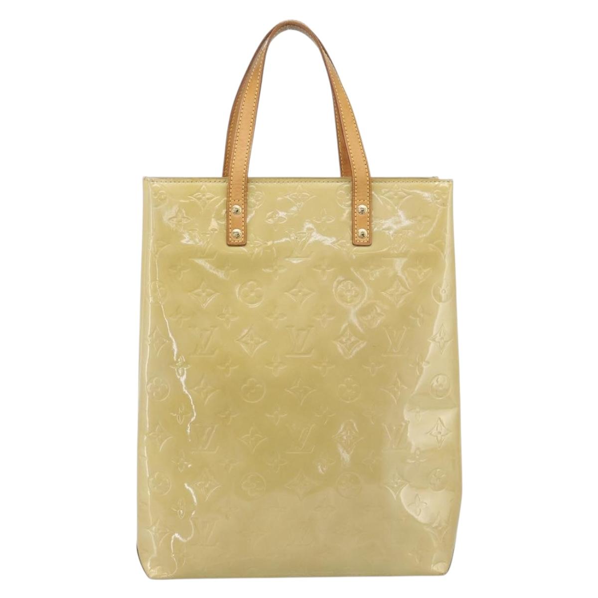 LOUIS VUITTON Monogram Vernis Reade MM Hand Bag Beige M91141 LV Auth ep14833