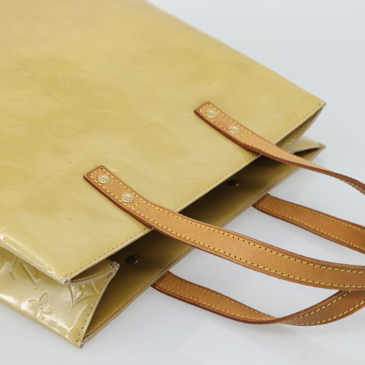 LOUIS VUITTON Monogram Vernis Reade MM Hand Bag Beige M91141 LV Auth ep14833