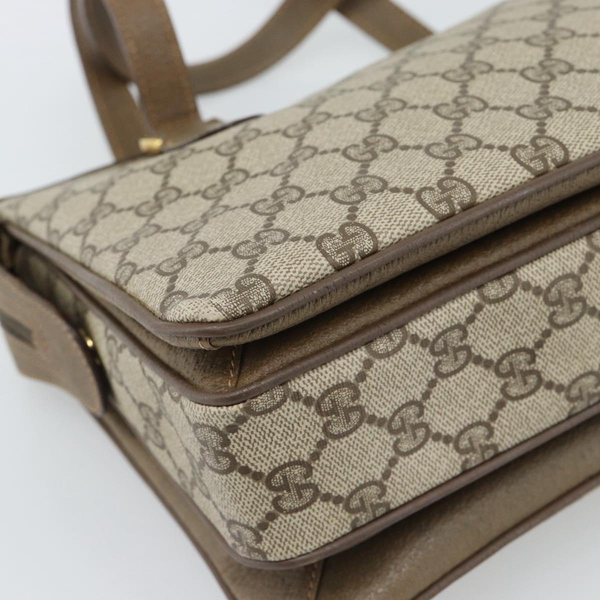 GUCCI GG Supreme Web Sherry Line Hand Bag PVC Beige Gold 41 02 079 Auth ep14834
