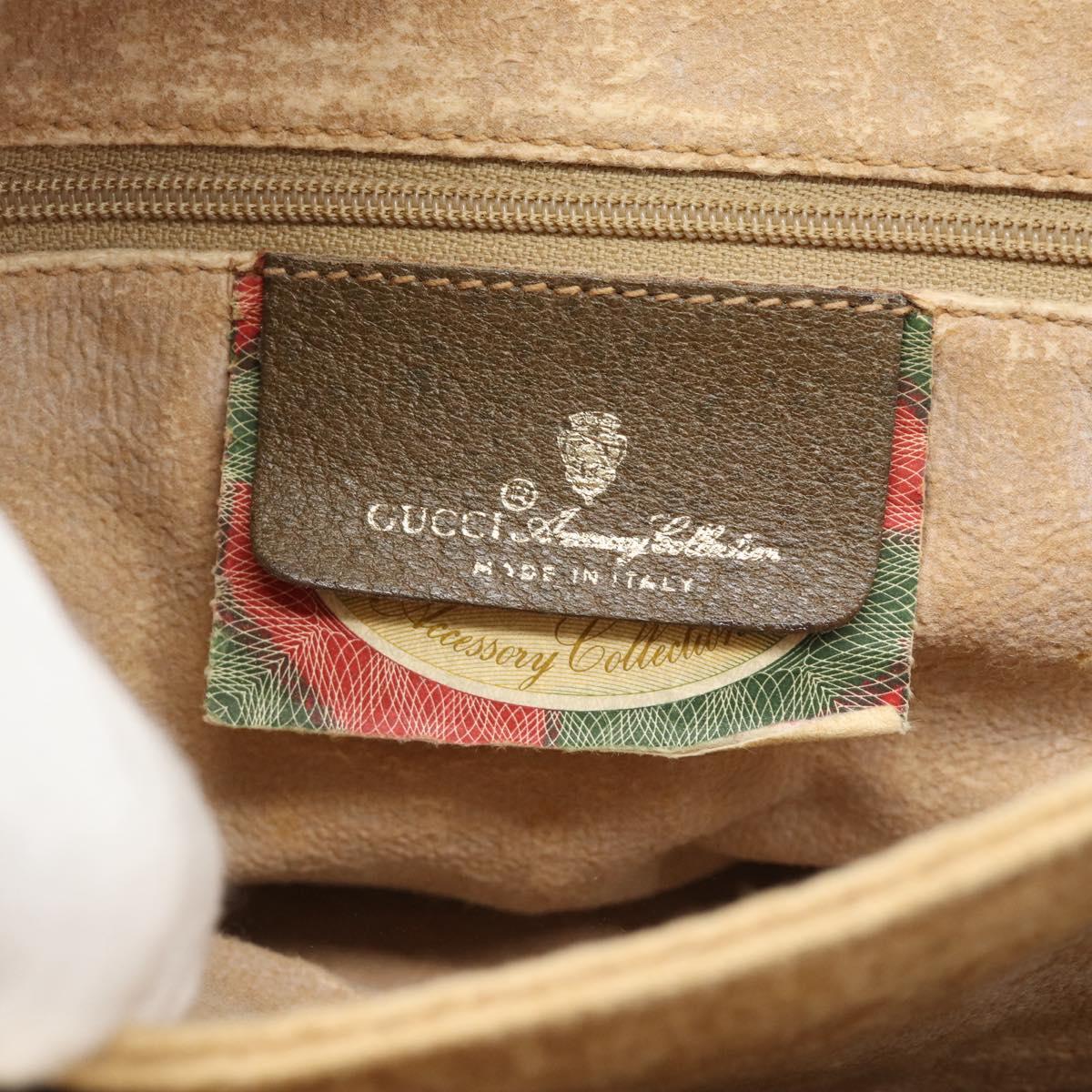 GUCCI GG Supreme Web Sherry Line Hand Bag PVC Beige Gold 41 02 079 Auth ep14834