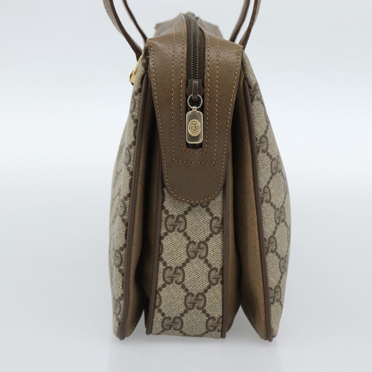 GUCCI GG Supreme Web Sherry Line Hand Bag PVC Beige Gold 41 02 079 Auth ep14834
