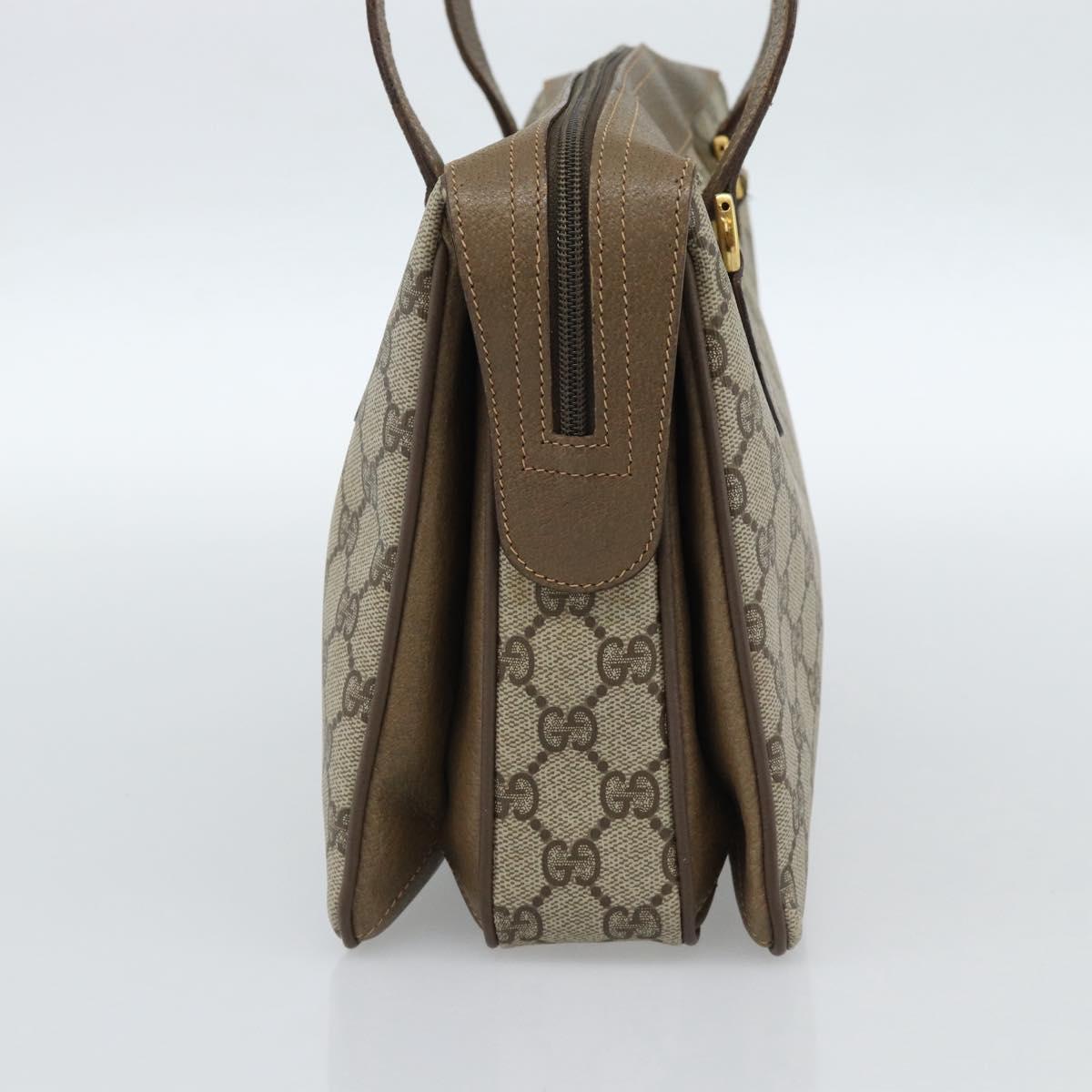 GUCCI GG Supreme Web Sherry Line Hand Bag PVC Beige Gold 41 02 079 Auth ep14834
