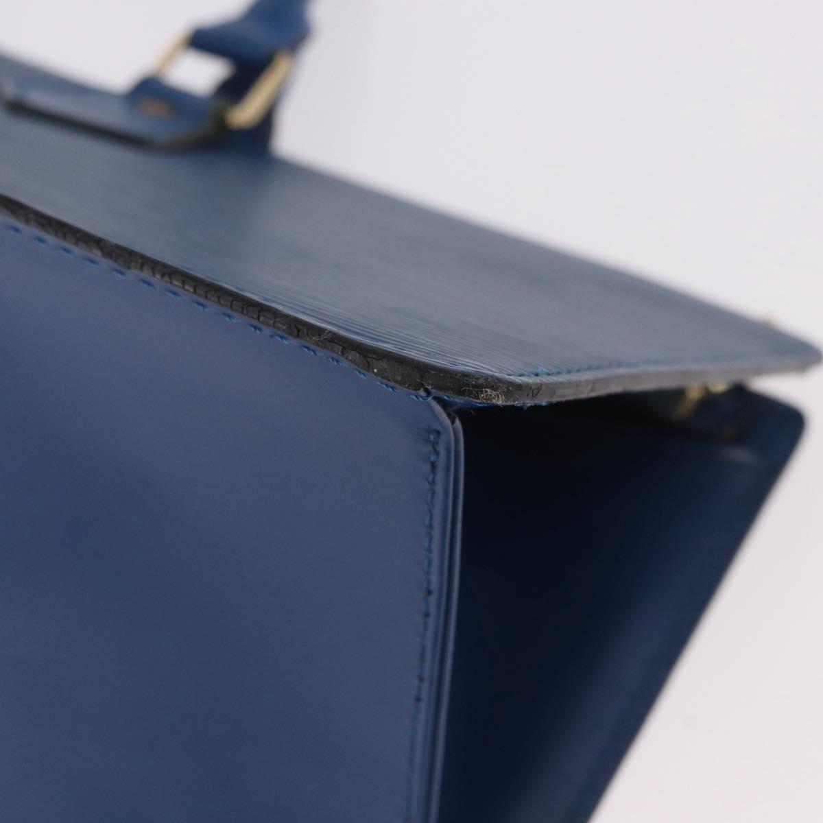 LOUIS VUITTON Epi Sac Triangle Hand Bag Blue M52095 LV Auth ep14837