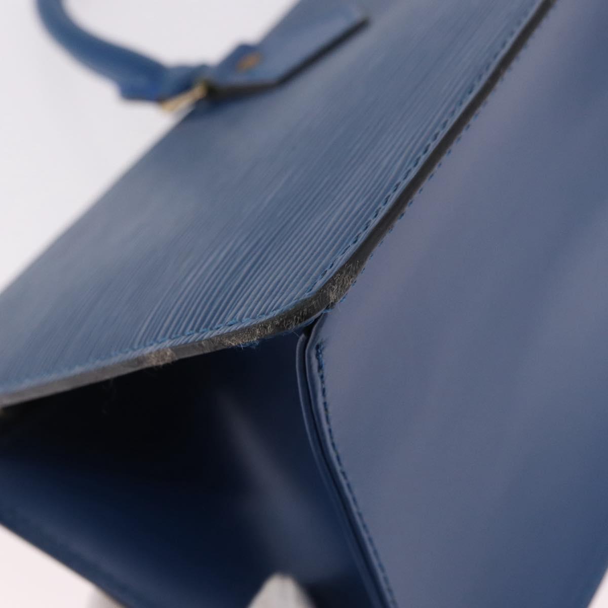 LOUIS VUITTON Epi Sac Triangle Hand Bag Blue M52095 LV Auth ep14837