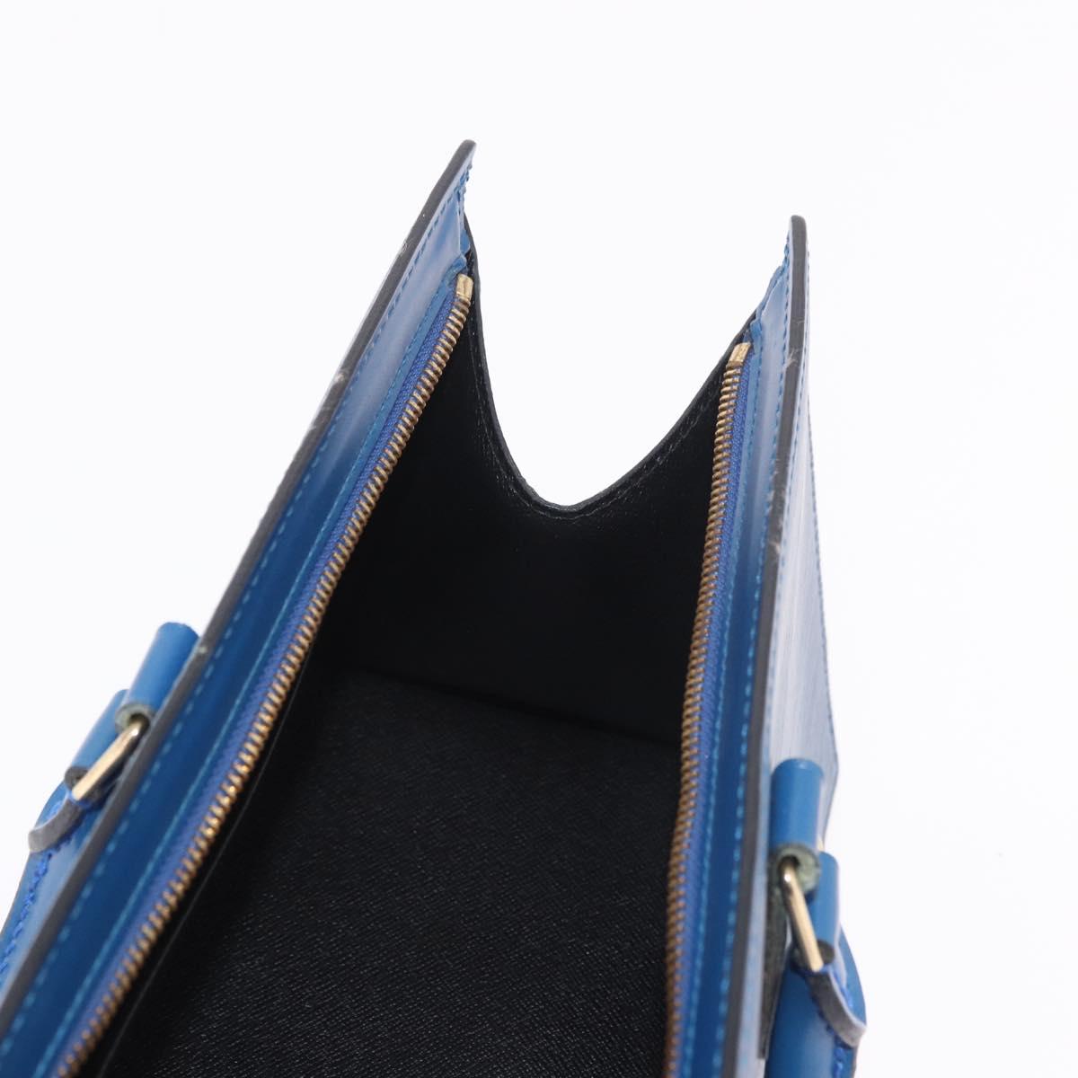 LOUIS VUITTON Epi Sac Triangle Hand Bag Blue M52095 LV Auth ep14837