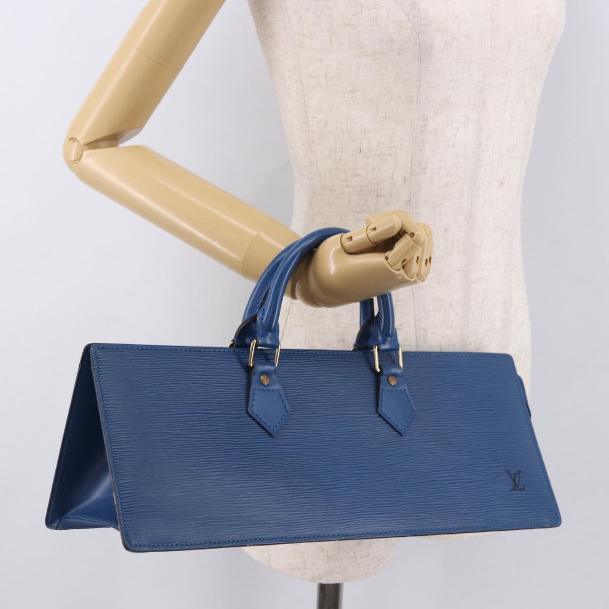 LOUIS VUITTON Epi Sac Triangle Hand Bag Blue M52095 LV Auth ep14837