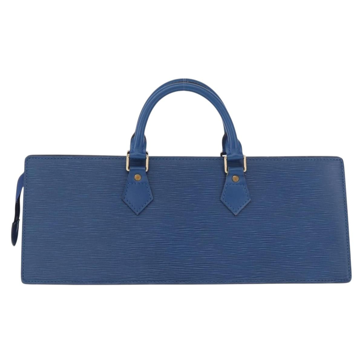 LOUIS VUITTON Epi Sac Triangle Hand Bag Blue M52095 LV Auth ep14837