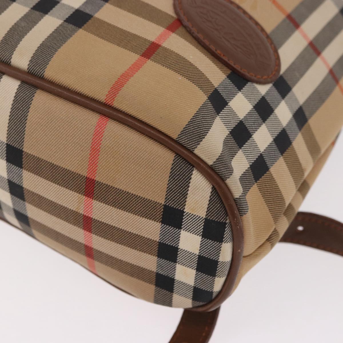 BURBERRY Nova Check Backpack Canvas Beige Gold Auth ep14839A