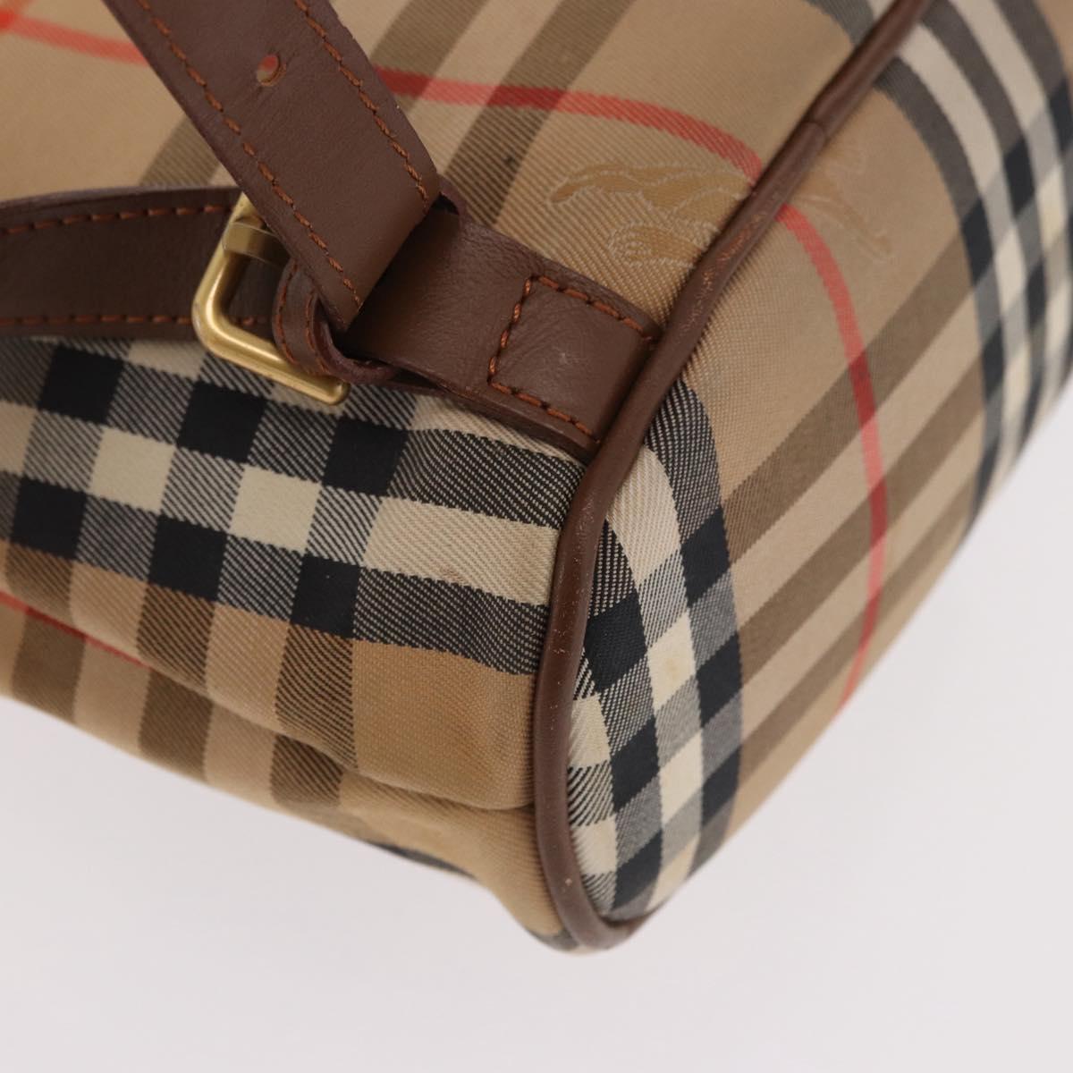 BURBERRY Nova Check Backpack Canvas Beige Gold Auth ep14839A