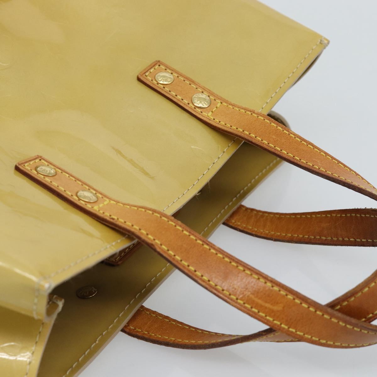 LOUIS VUITTON Monogram Vernis Reade PM Hand Bag Beige M91144 LV Auth ep14840