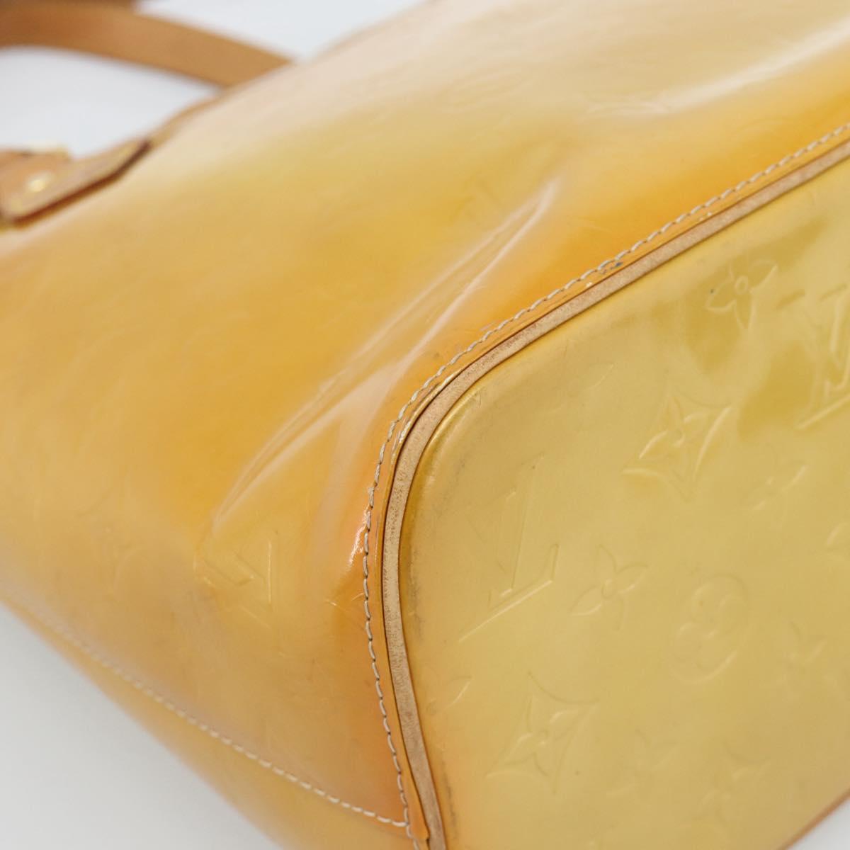 LOUIS VUITTON Monogram Vernis Houston Hand Bag Beige M91004 LV Auth ep14842