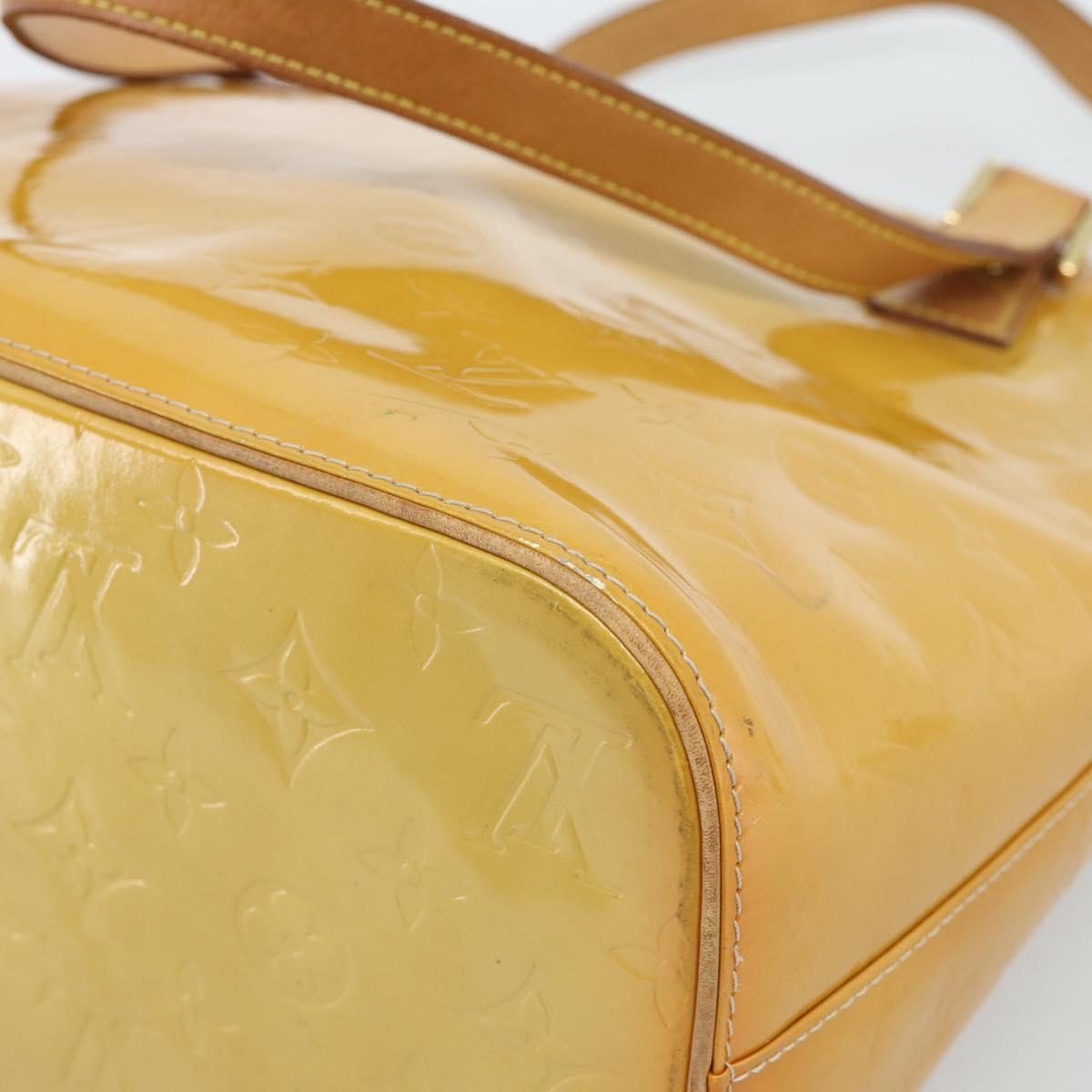 LOUIS VUITTON Monogram Vernis Houston Hand Bag Beige M91004 LV Auth ep14842