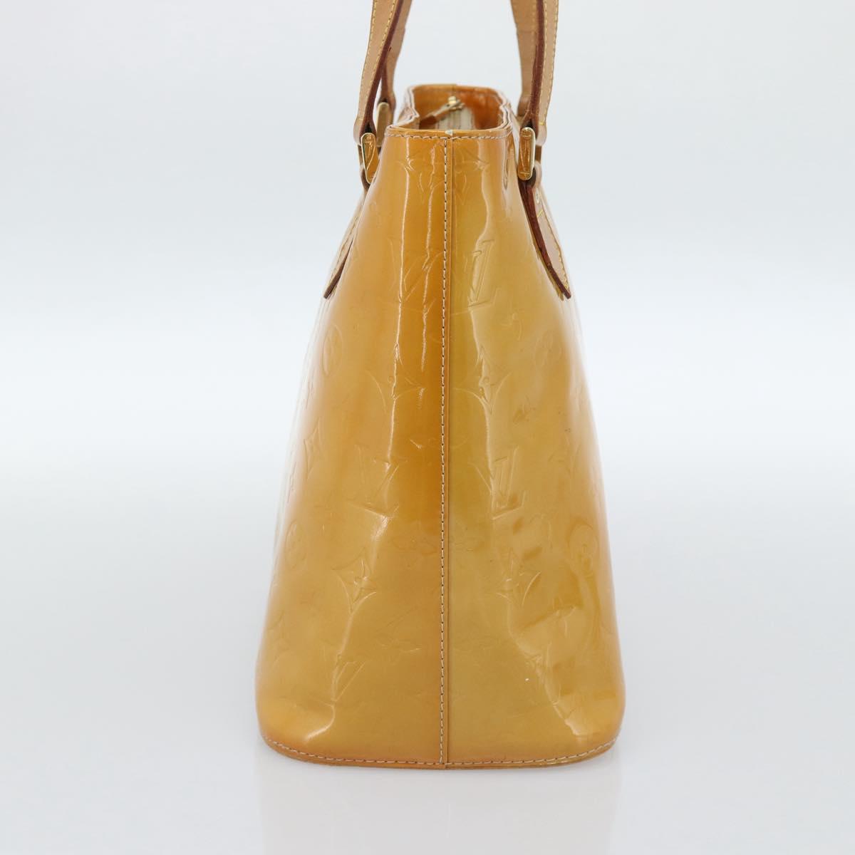 LOUIS VUITTON Monogram Vernis Houston Hand Bag Beige M91004 LV Auth ep14842