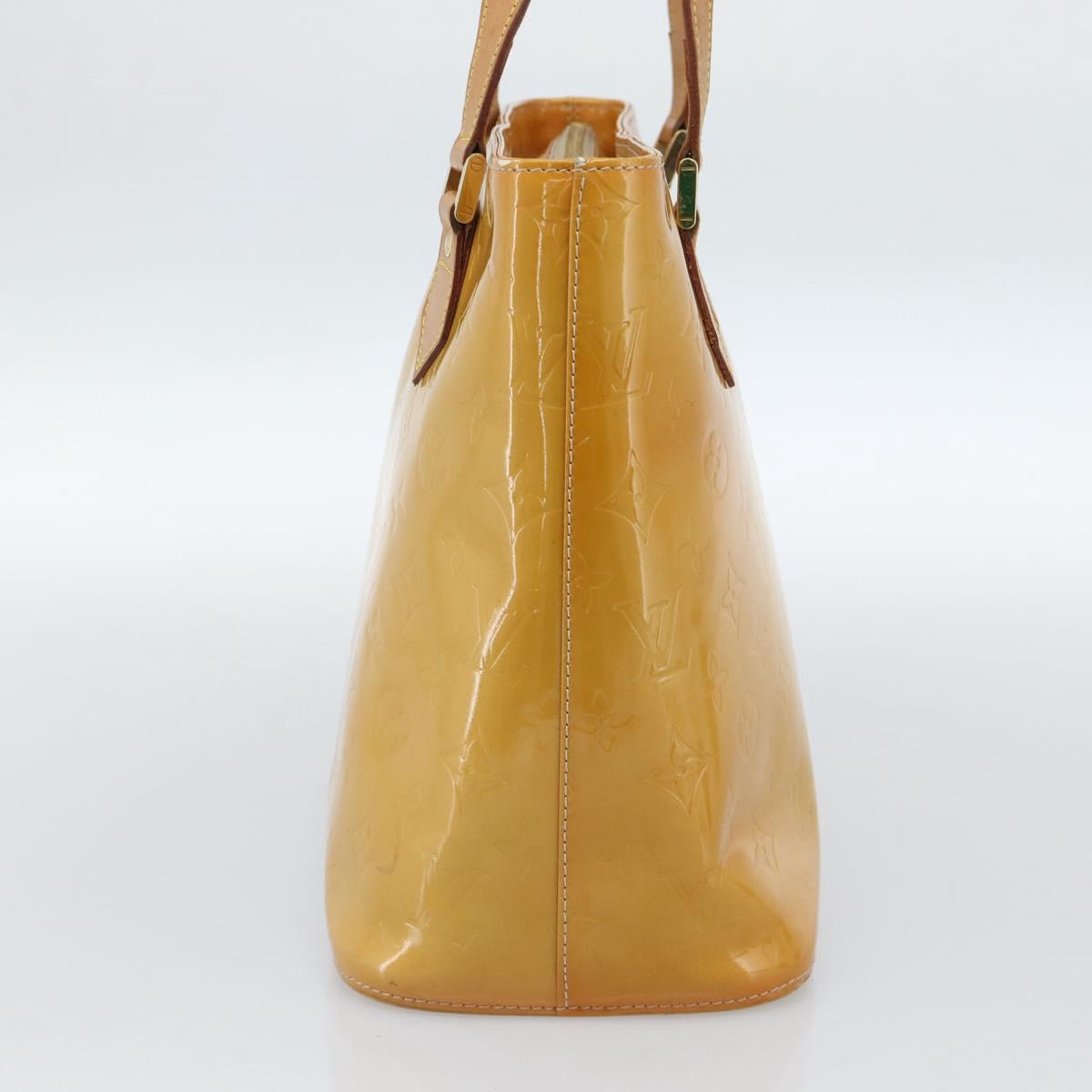 LOUIS VUITTON Monogram Vernis Houston Hand Bag Beige M91004 LV Auth ep14842