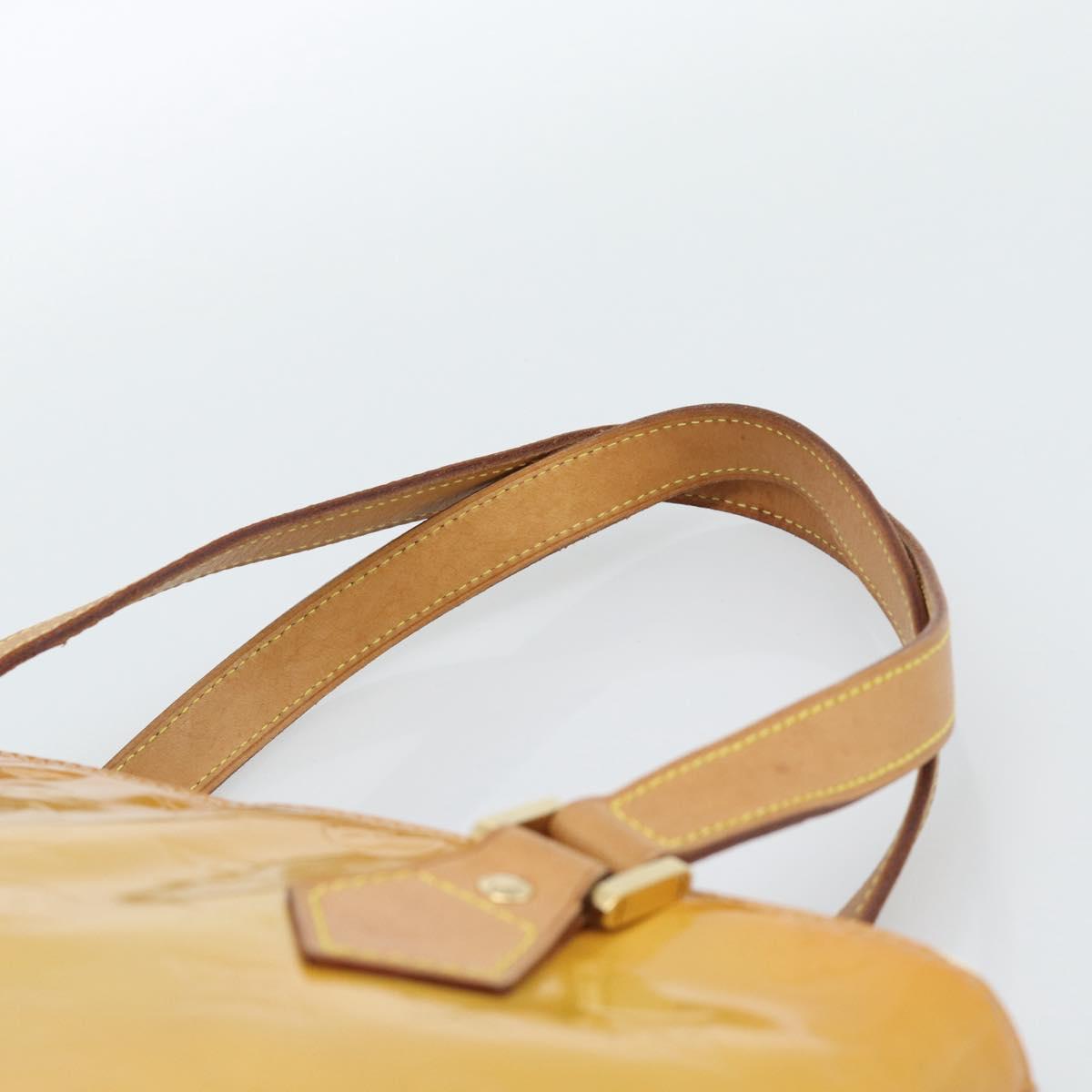 LOUIS VUITTON Monogram Vernis Houston Hand Bag Beige M91004 LV Auth ep14842