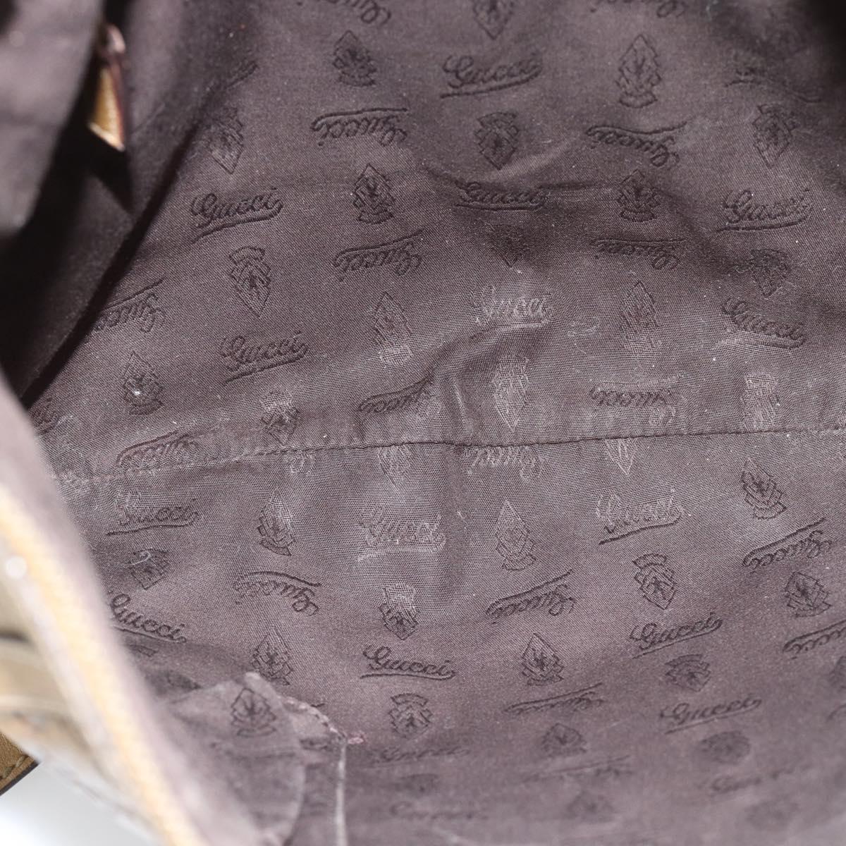 GUCCI GG Canvas Guccissima Abbey Bag Leather Beige Gold 203257 Auth ep14845