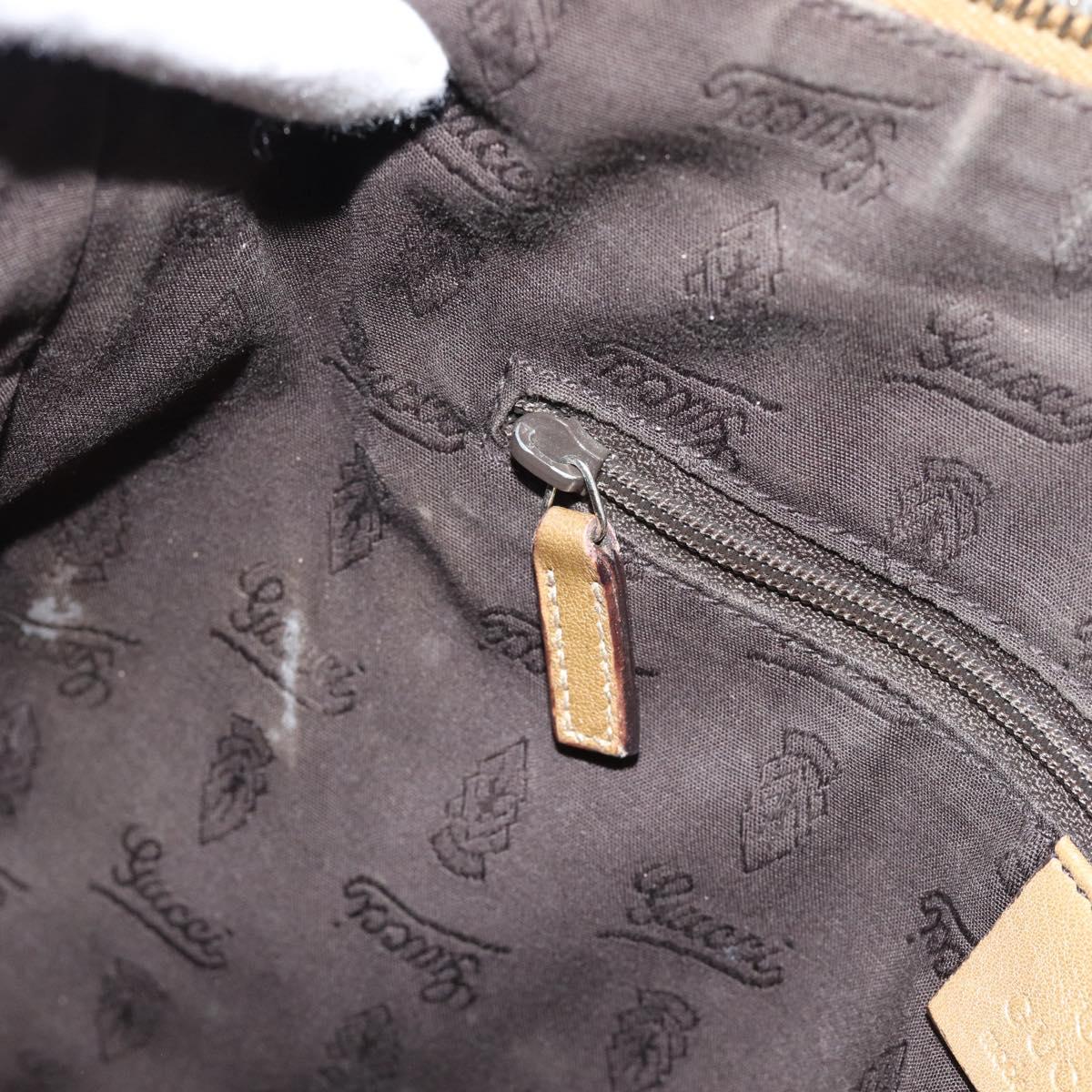 GUCCI GG Canvas Guccissima Abbey Bag Leather Beige Gold 203257 Auth ep14845